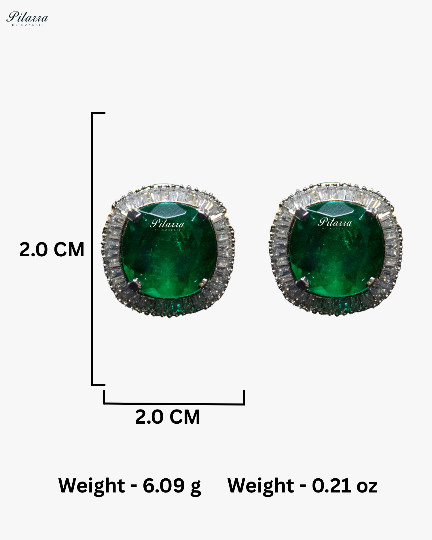 Emerald Stone Silver CZ Choker Necklace Set