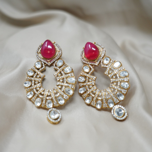 Superior Pink Stone AD Earrings