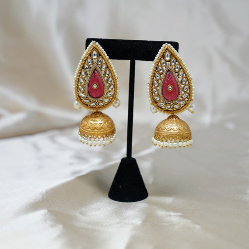 Traditional Ethnic Gold Plated jhumka Earrings