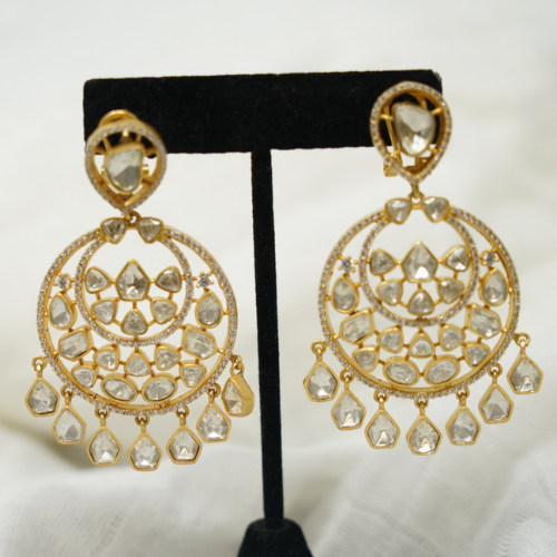 Traditional Gold Plated Round Shaped Earrings