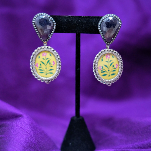 Traditional Handpainted Flower Earrings