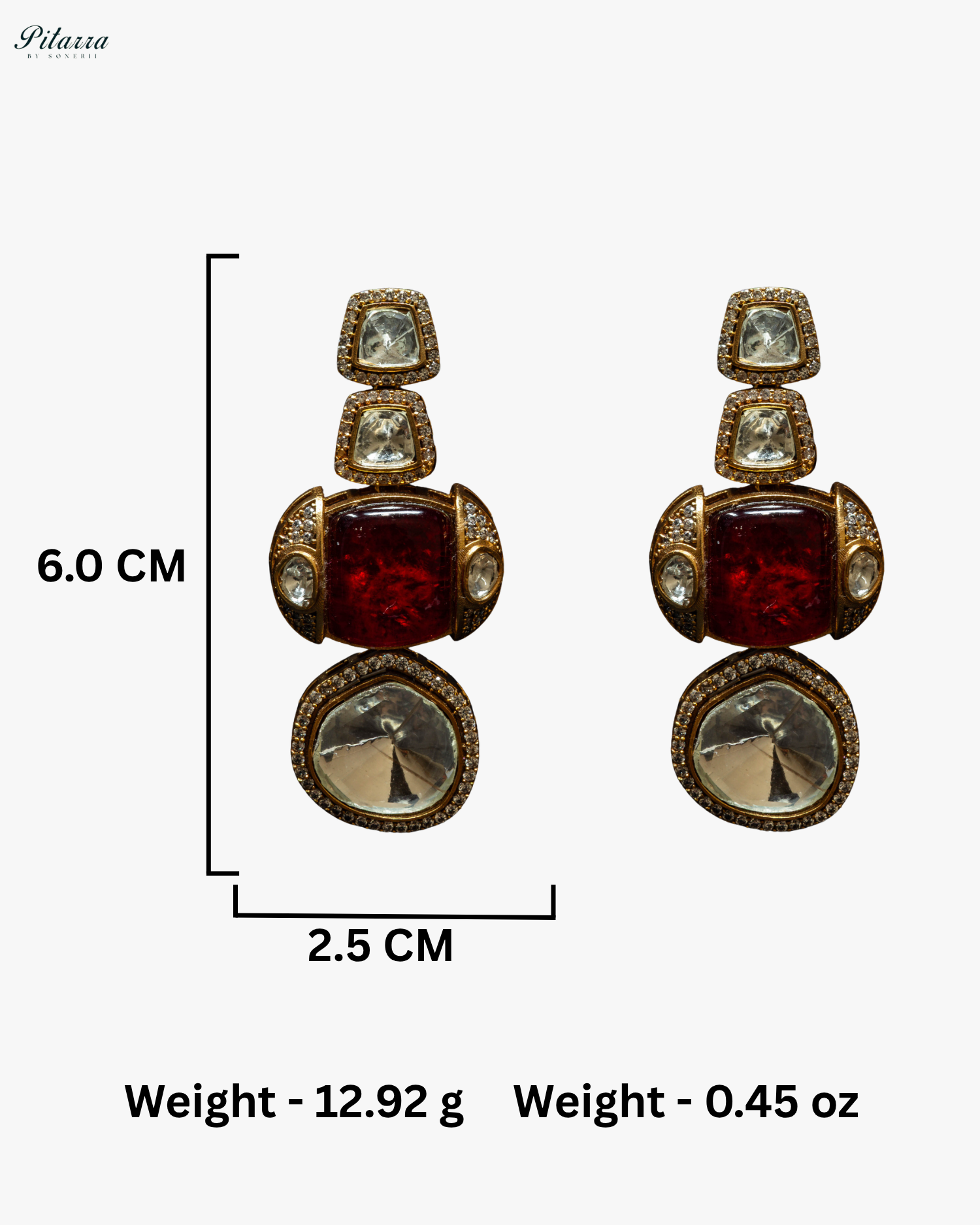 Double Layer Red Long Kundan Necklace Set