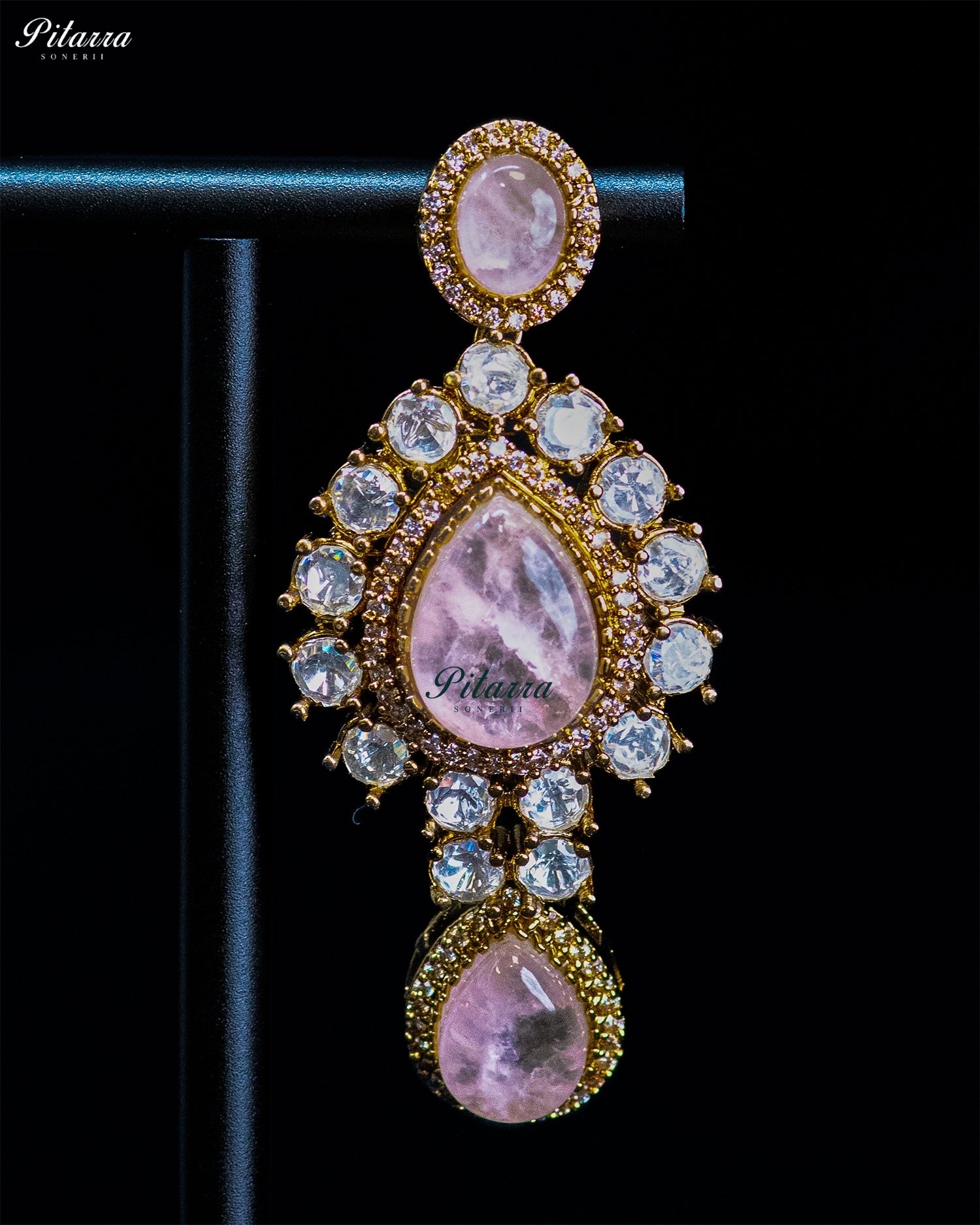 Pink Teardrop Kundan Choker Set
