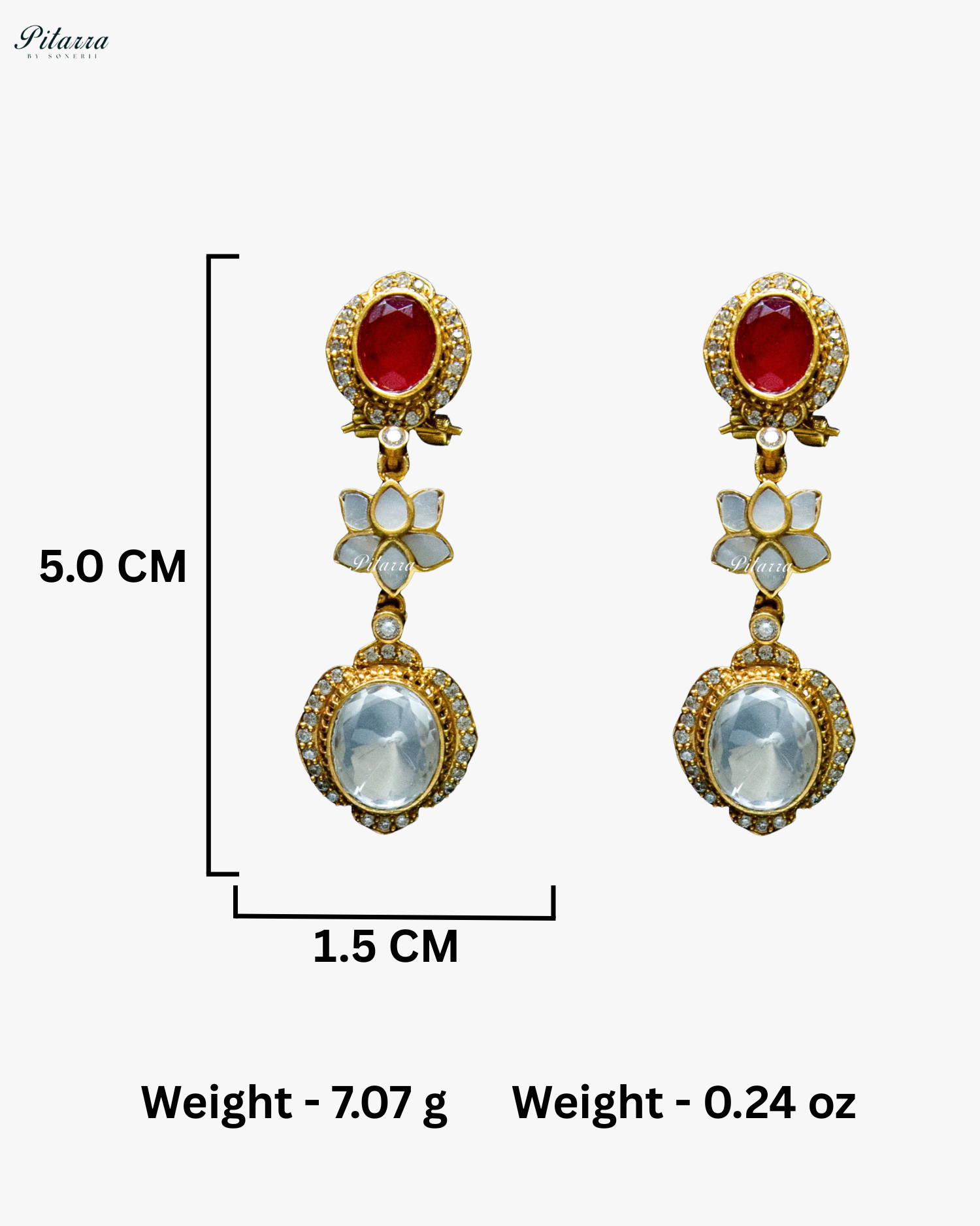 White Flora Ruby Stone Kundan Choker Set