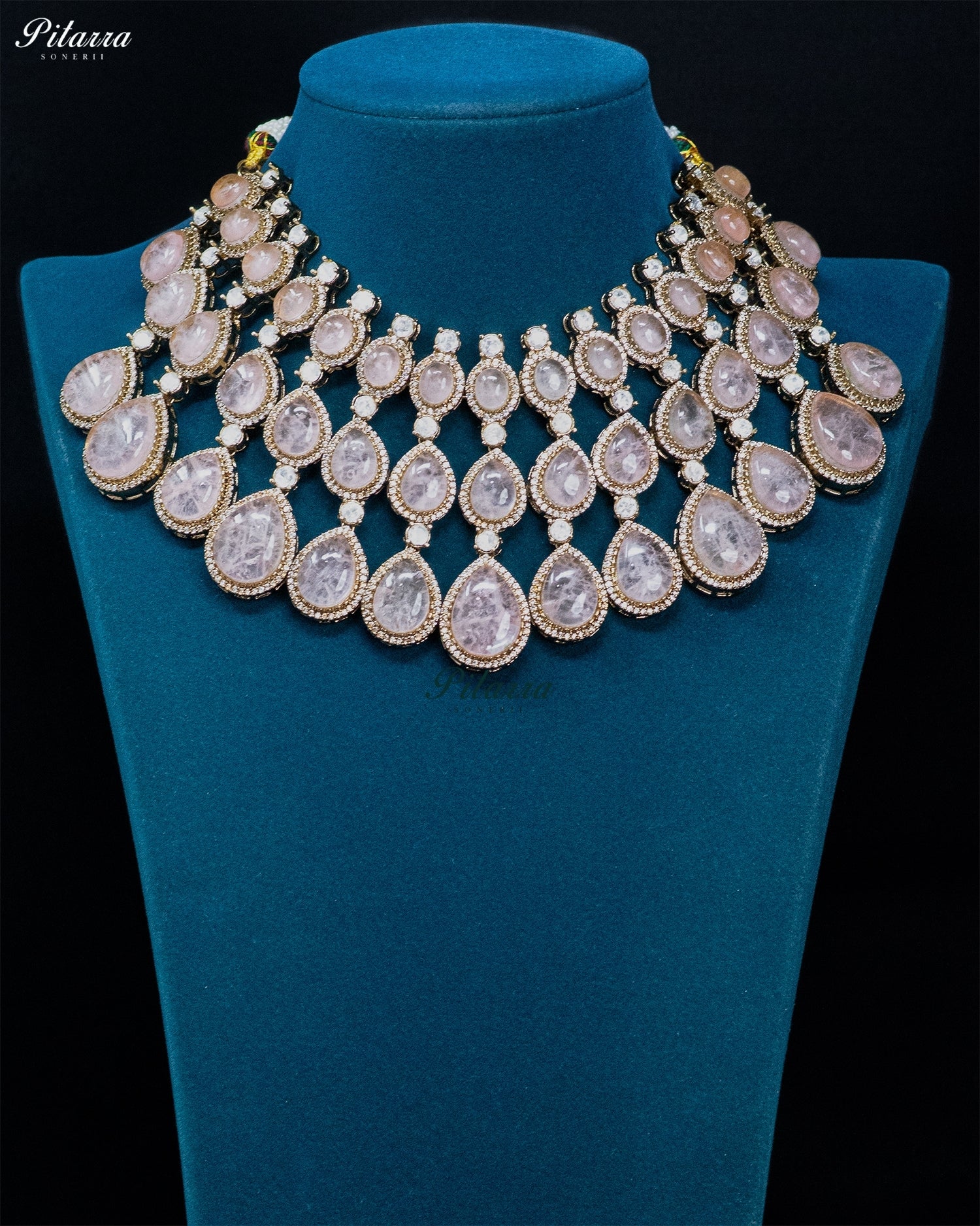 Pink Teardrop Kundan Choker Set