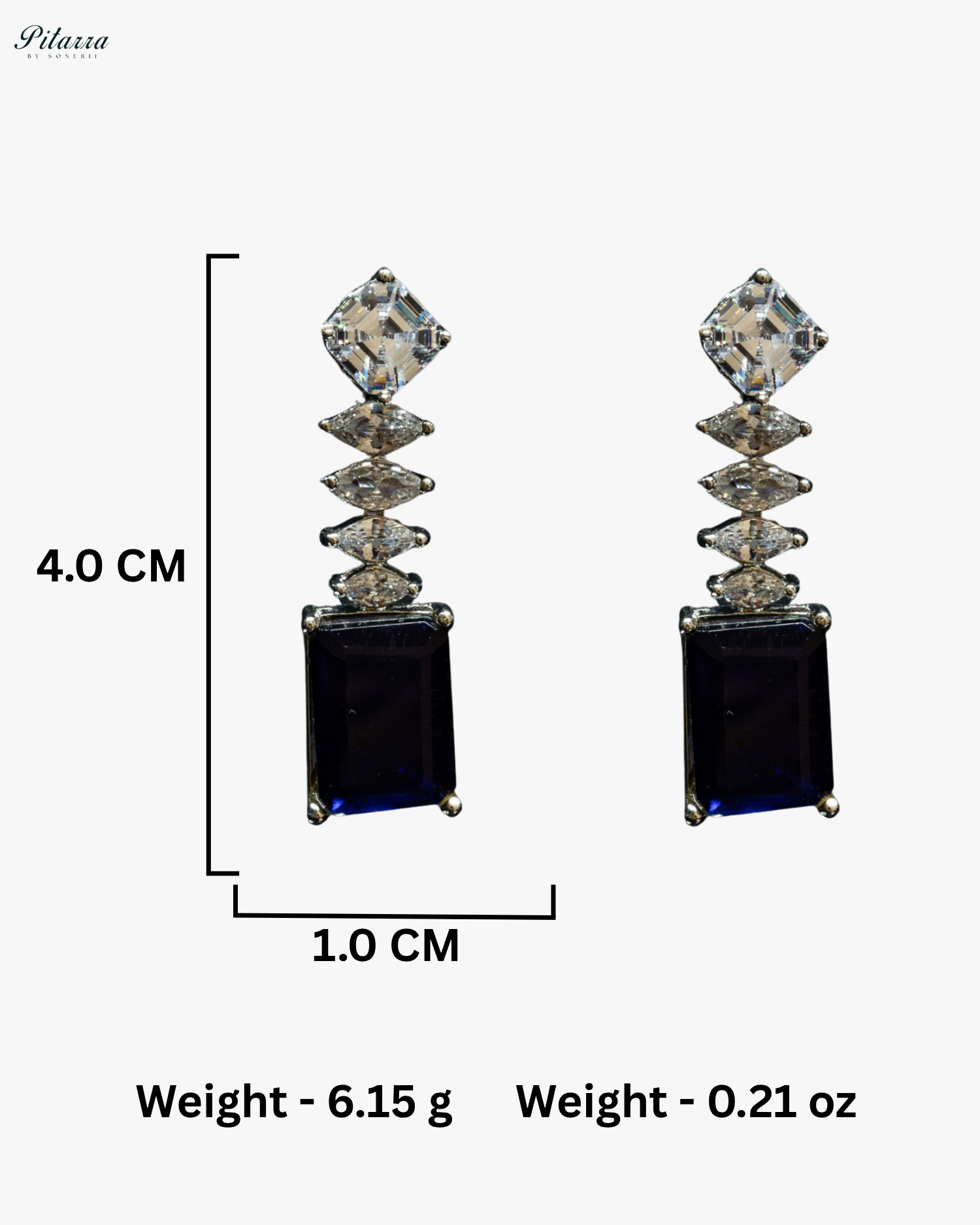 Sapphire Stone Cubic Zirconia Pendant Set