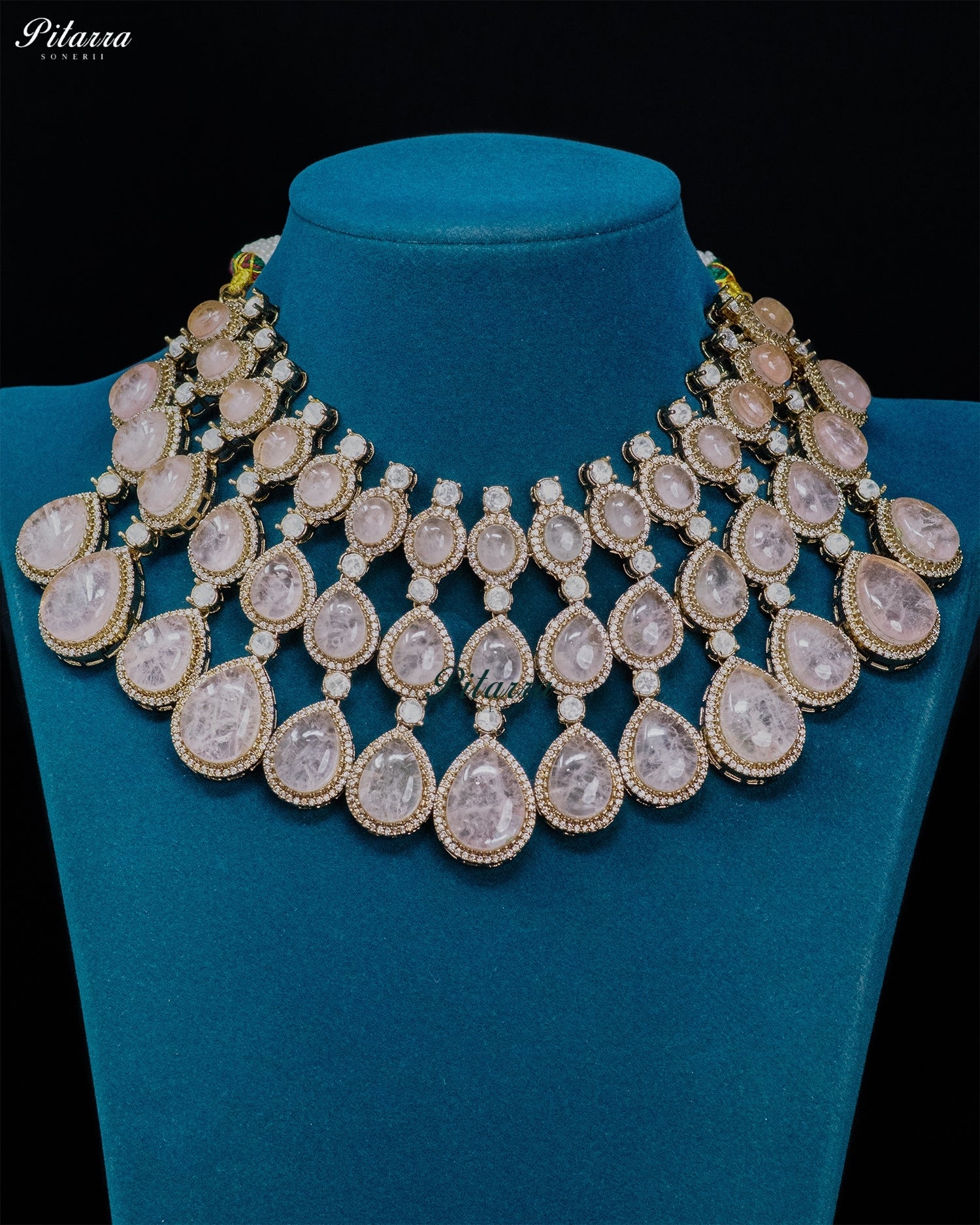 Pink Teardrop Kundan Choker Set