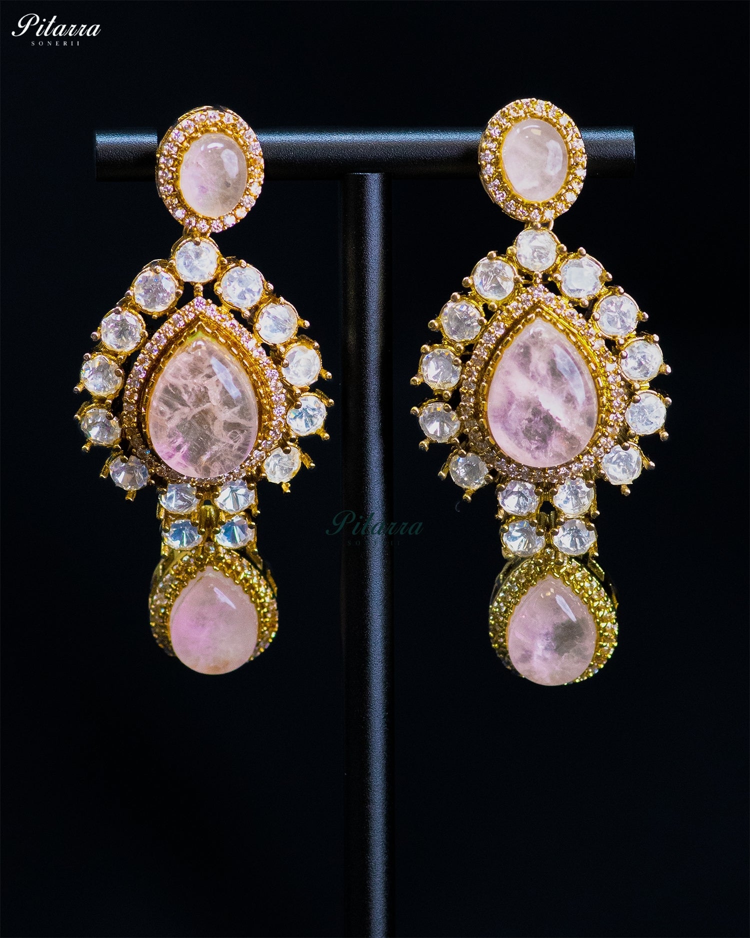 Pink Teardrop Kundan Choker Set