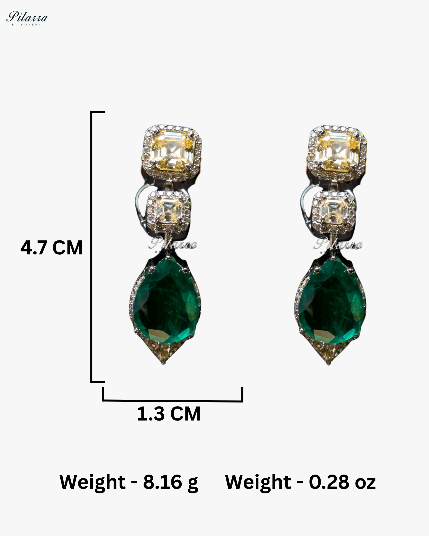 Emerald Crystals Cut Silver Plated Zircon Necklace Set