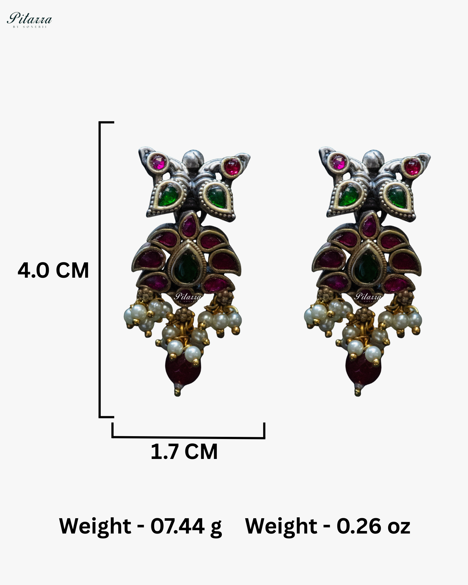 Beads Chain Green Stone Laxmi Silver Look Alike Pendant Set