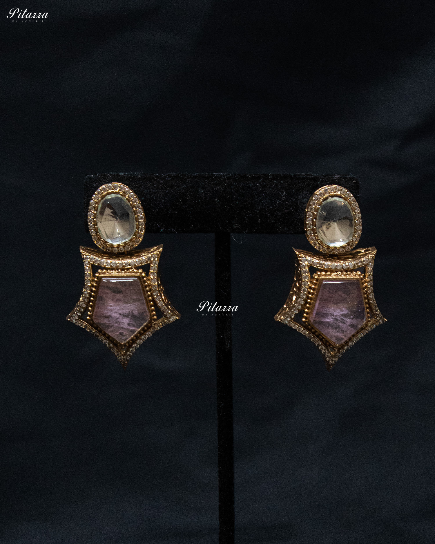 Pink Stone Halsi Polki Kundan Necklace Set