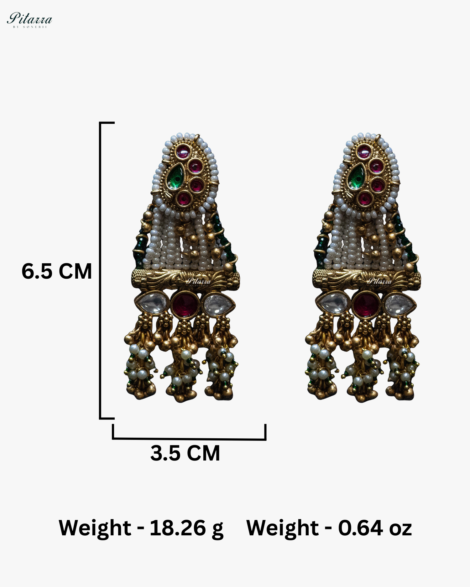 Golden Dual Stone Multi Strand Long Kundan Necklace Set