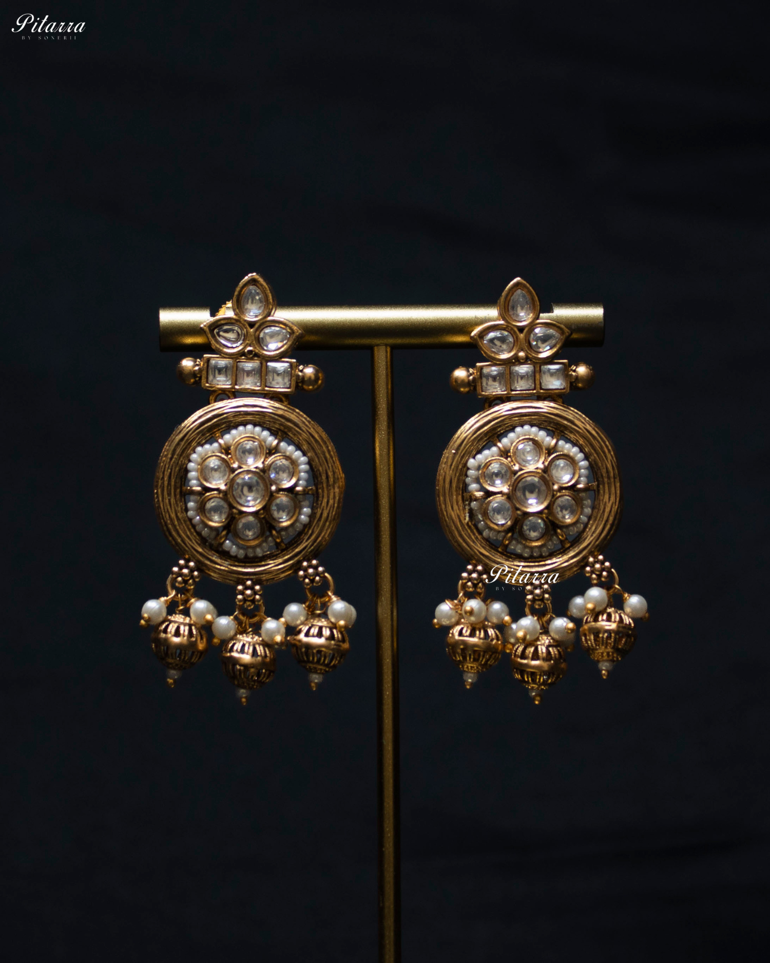 Floral White Stone White Pearl Kundan Choker Set