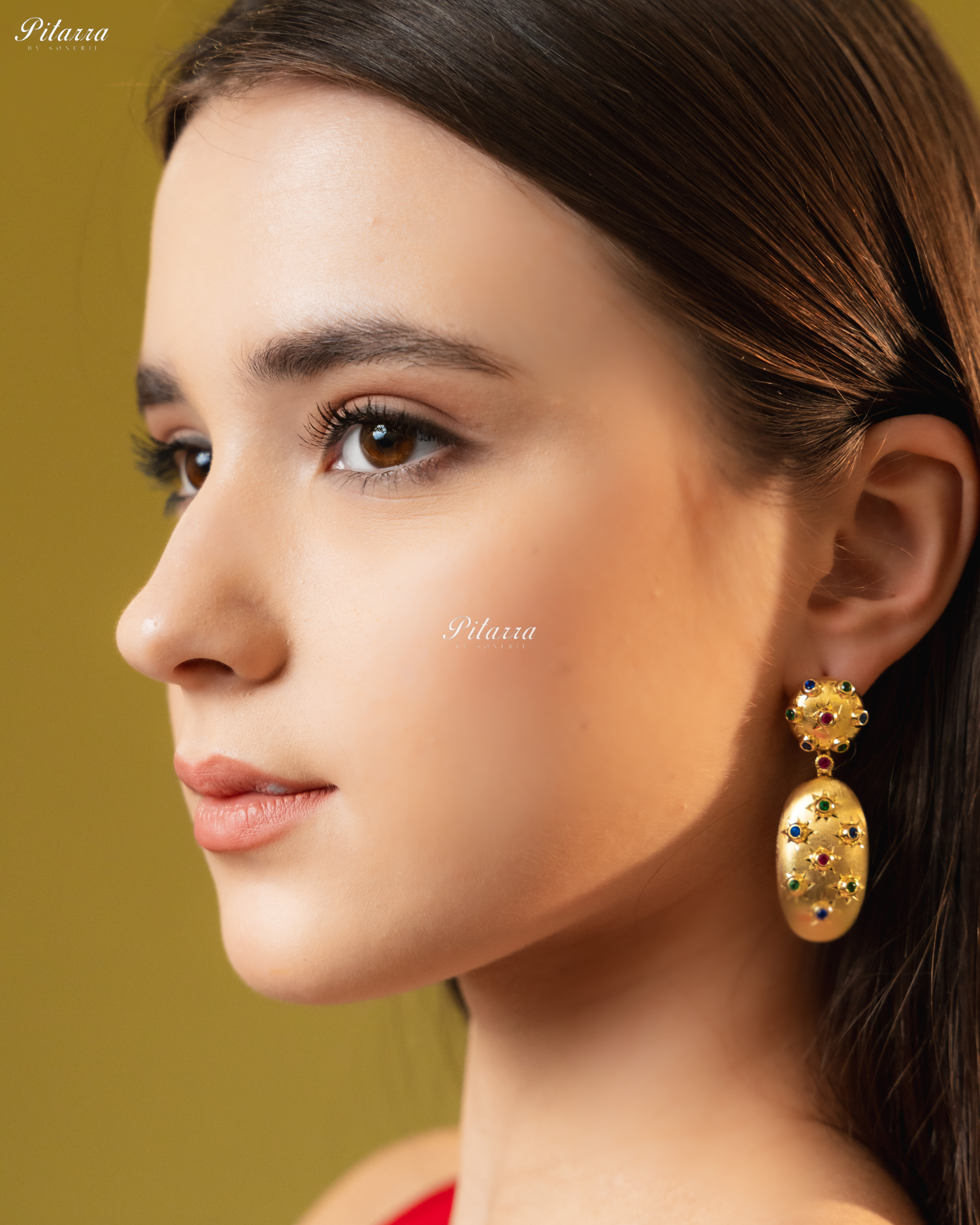 Multi Color Stones 92.5 silver Earrings