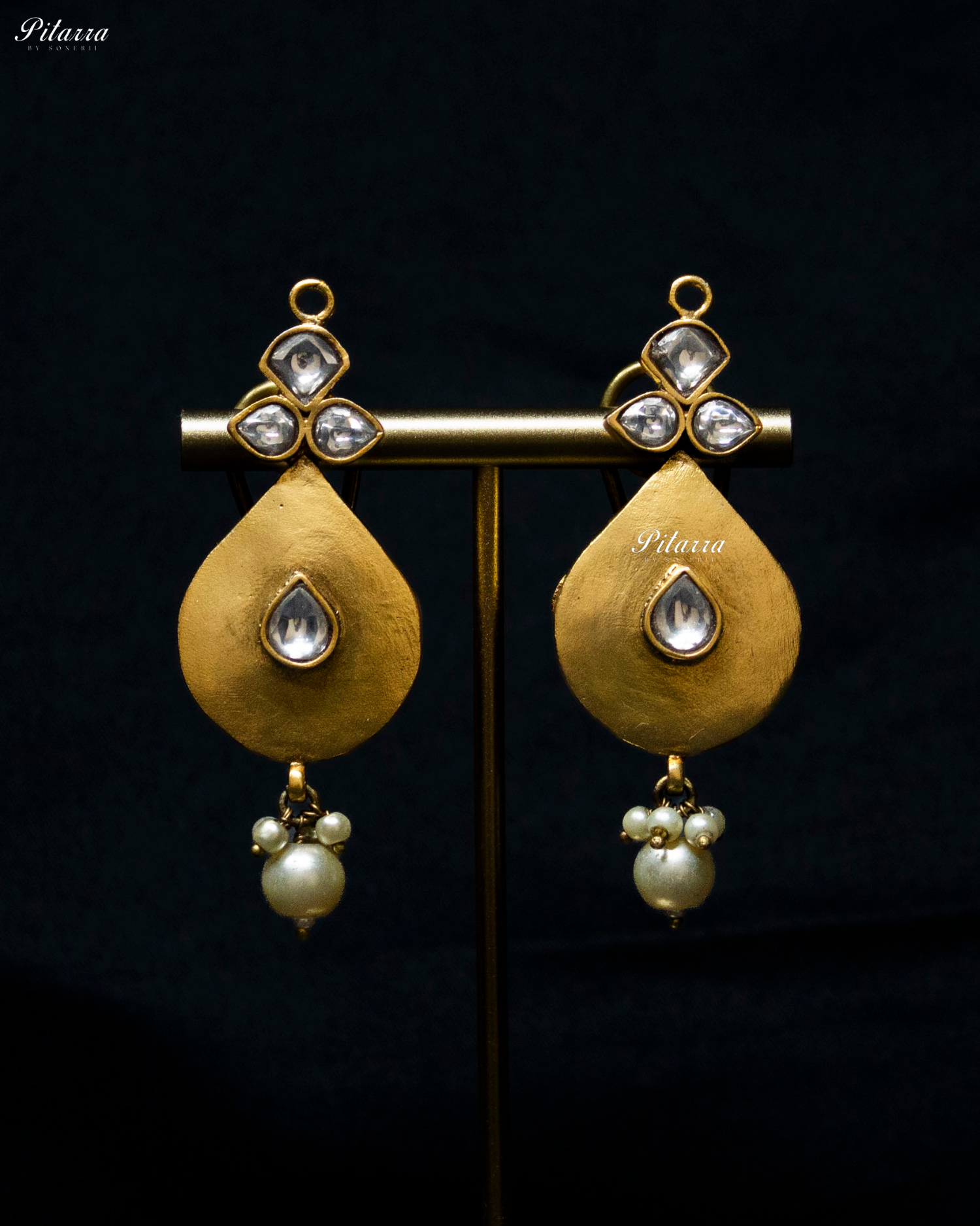 Peacock Motifs Centered Drop Kundan Necklace Set