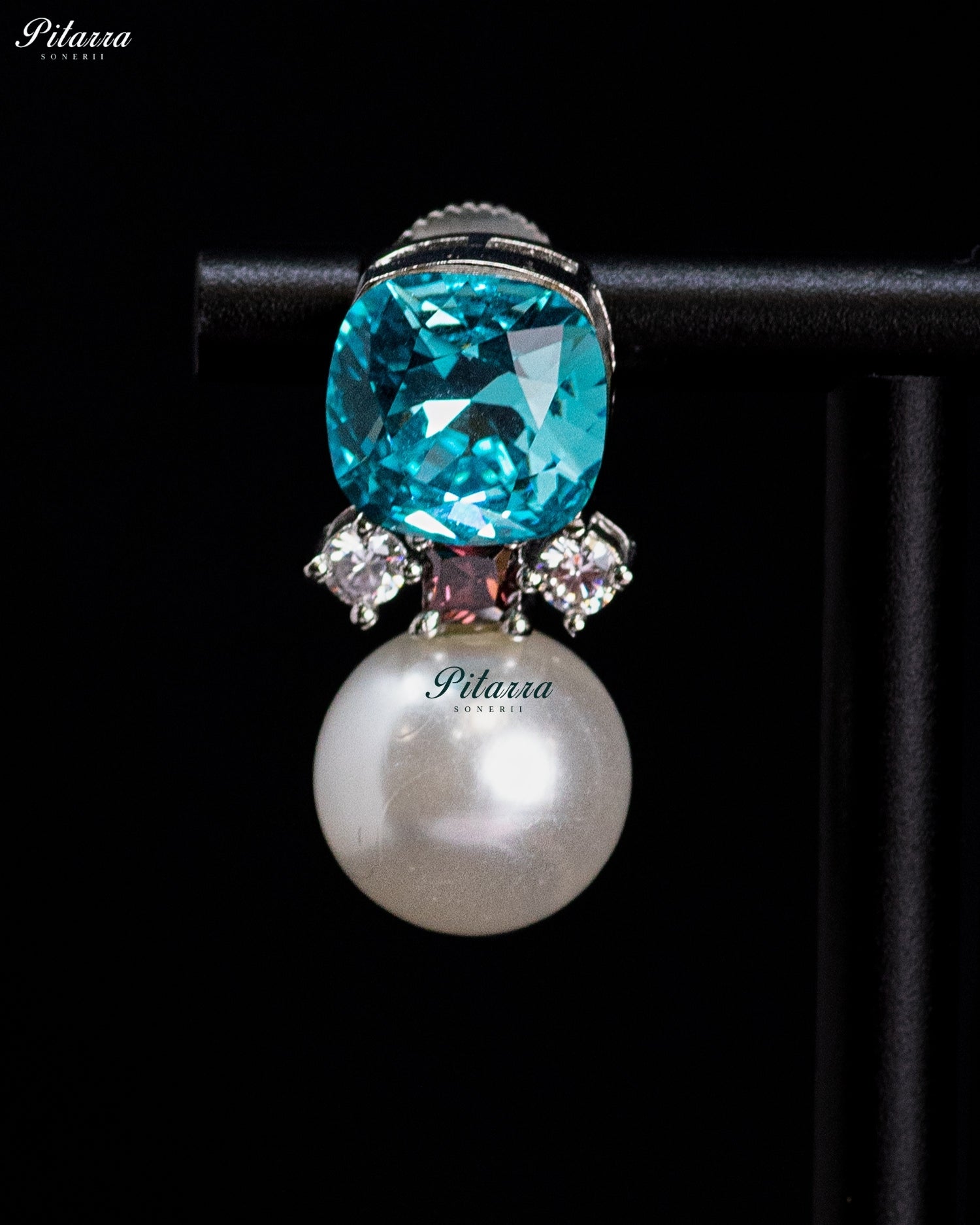 Aqua Pearl Radiance Crystal Earrings