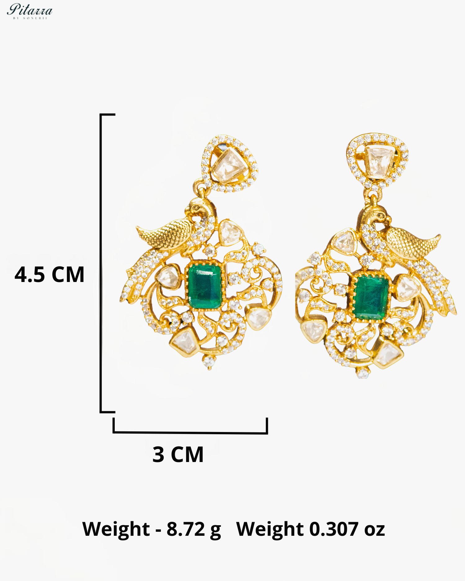 Regal Emerald Green & Peacock Motif Kundan Choker Set