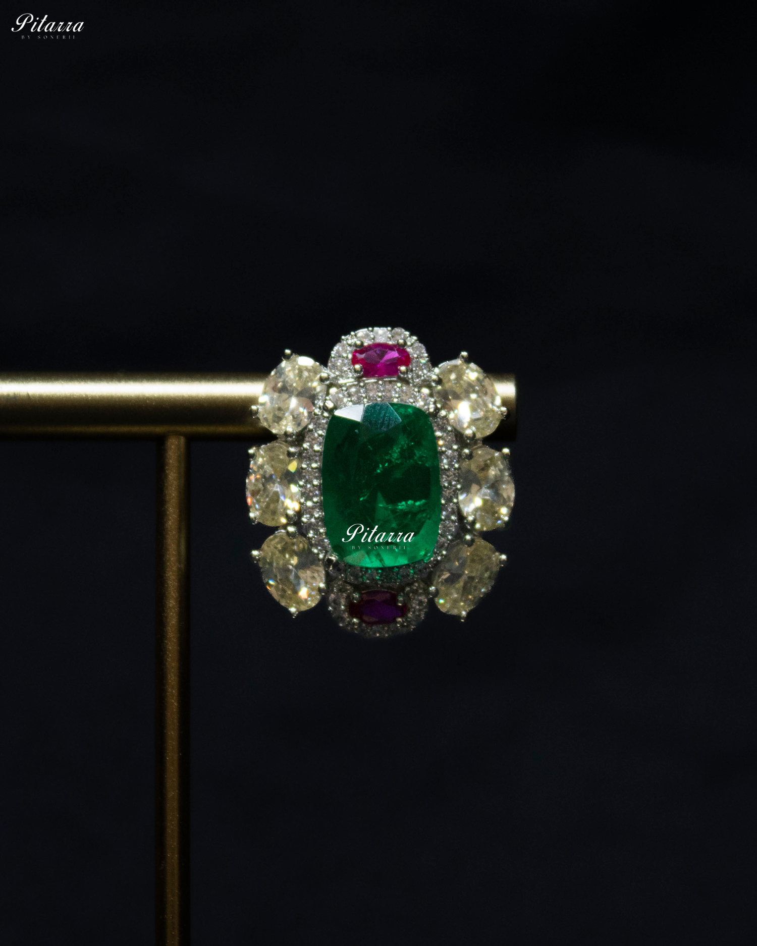 Royal Emerald Stone Doublet Stud Earrings