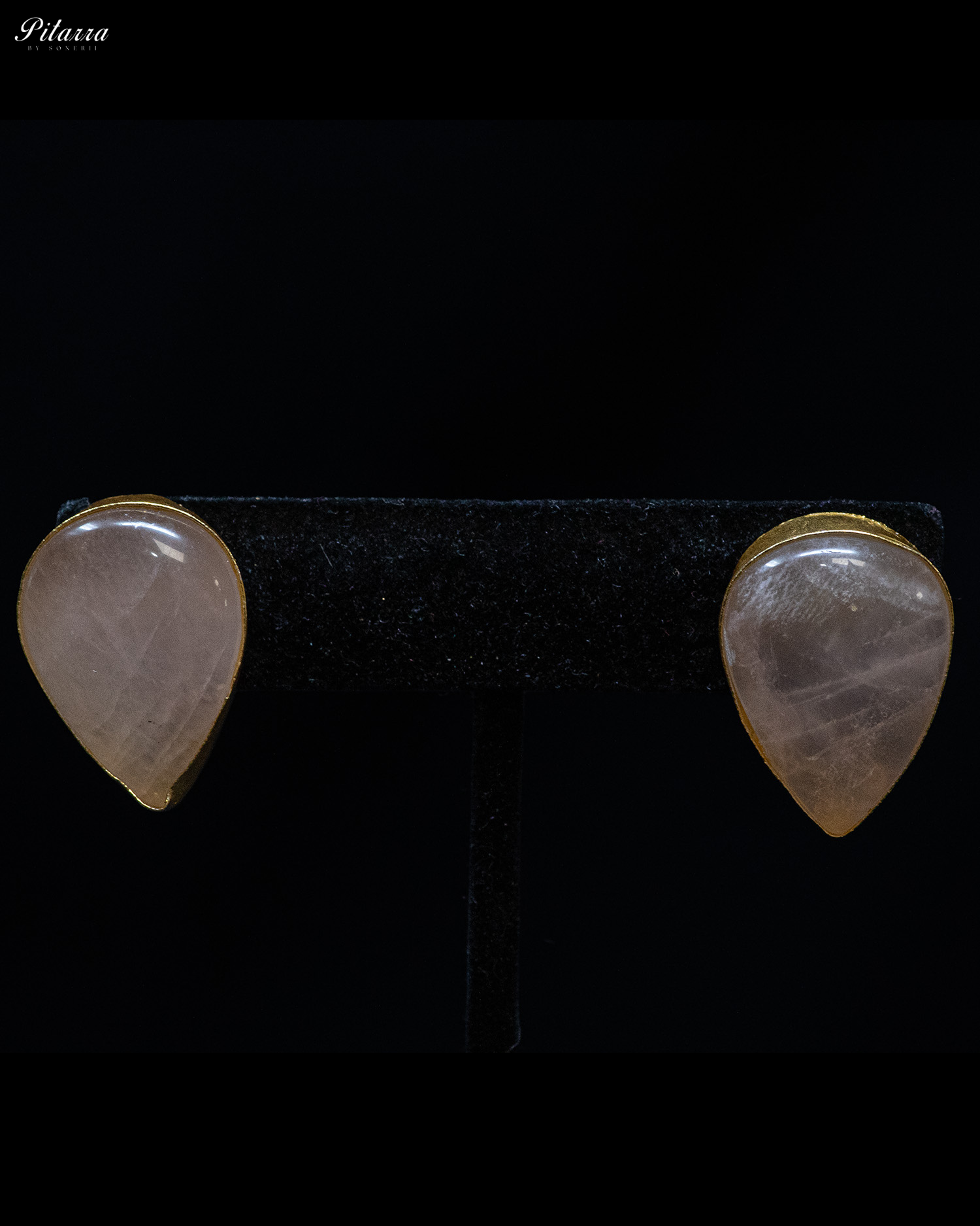 Peach and Blue Drop Sculptural Stone Statement Necklace Set