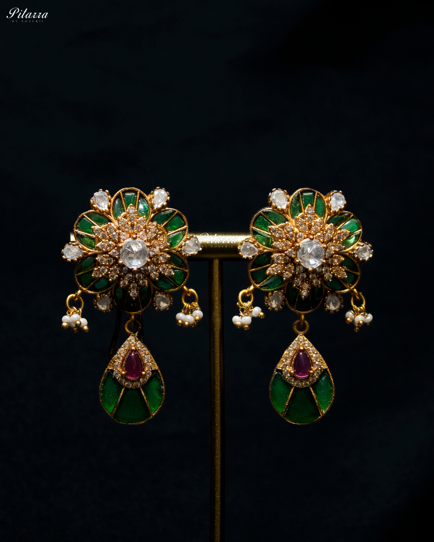 Emerald Luxury Meenakari Polki choker Necklace Set