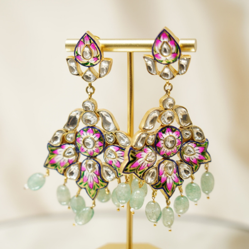 Dazzling Multicolor Kundan Earrings