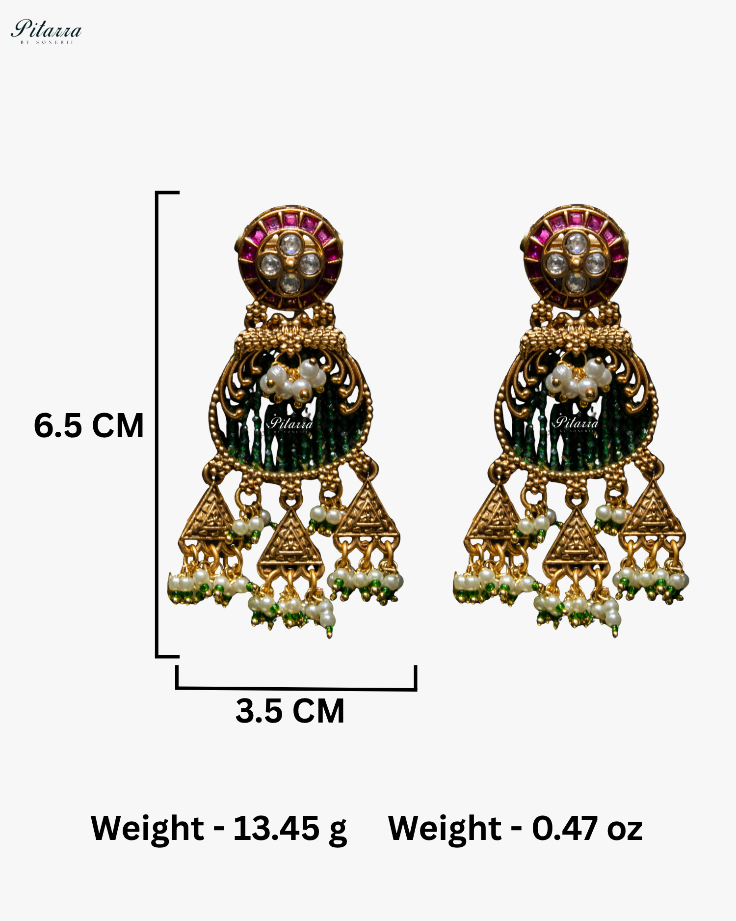 Pink Tone Emerald Detailing Golden Peacock Kundan Necklace Set