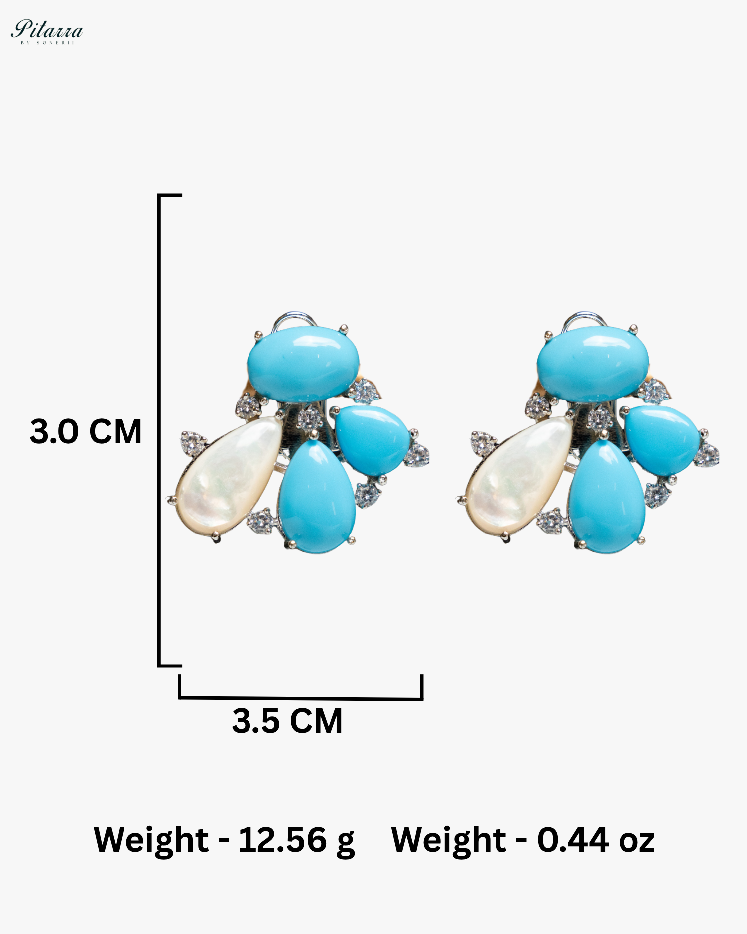 Silver Turquoise Stone Stud Earrings