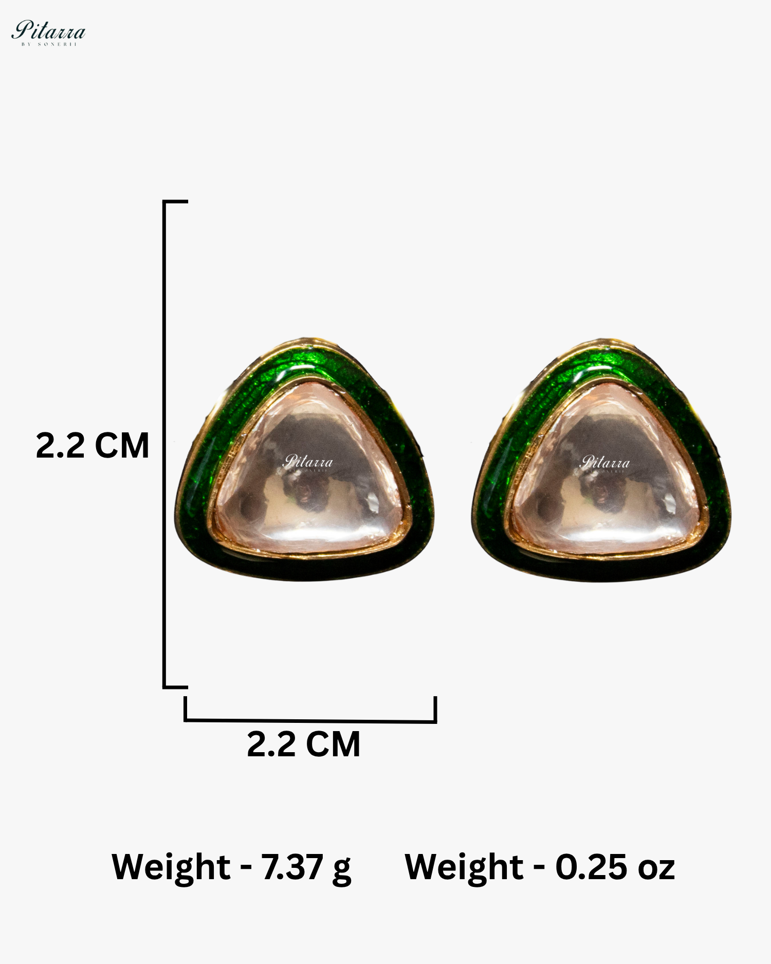 Three Layer Kundan with Green Enamel Necklace Set