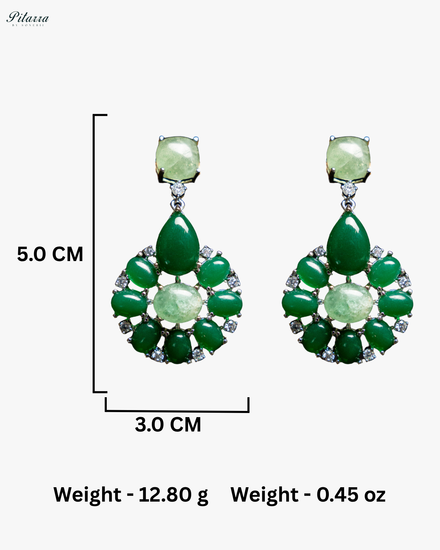 Floral Emerald CZ Drop Earrings