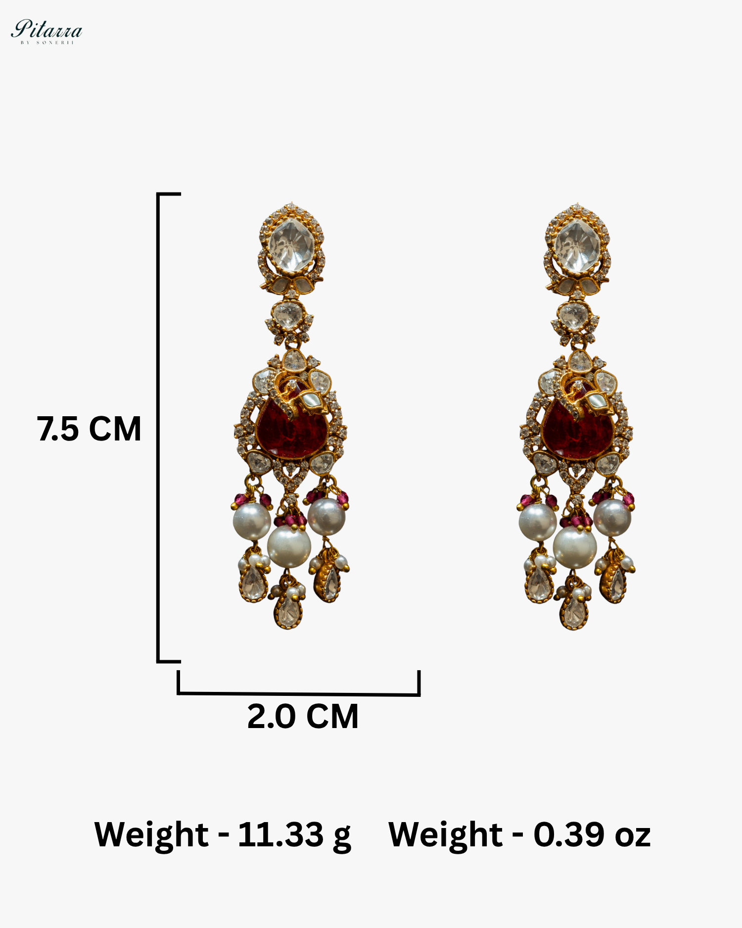 Red Stone Gold Plated Beaded Traditional Necklace Set