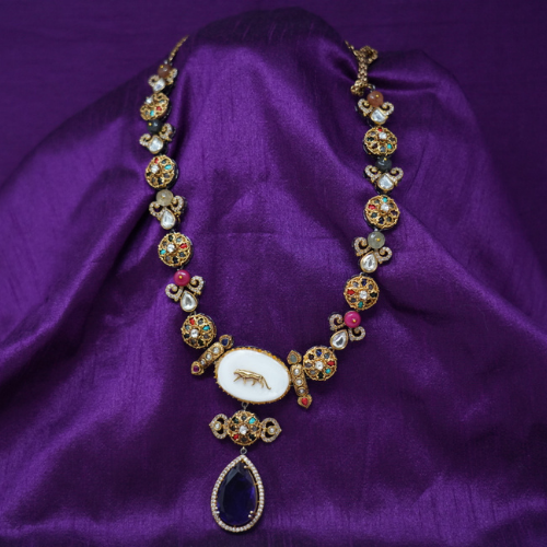 Designer Multicolor Brass Necklace