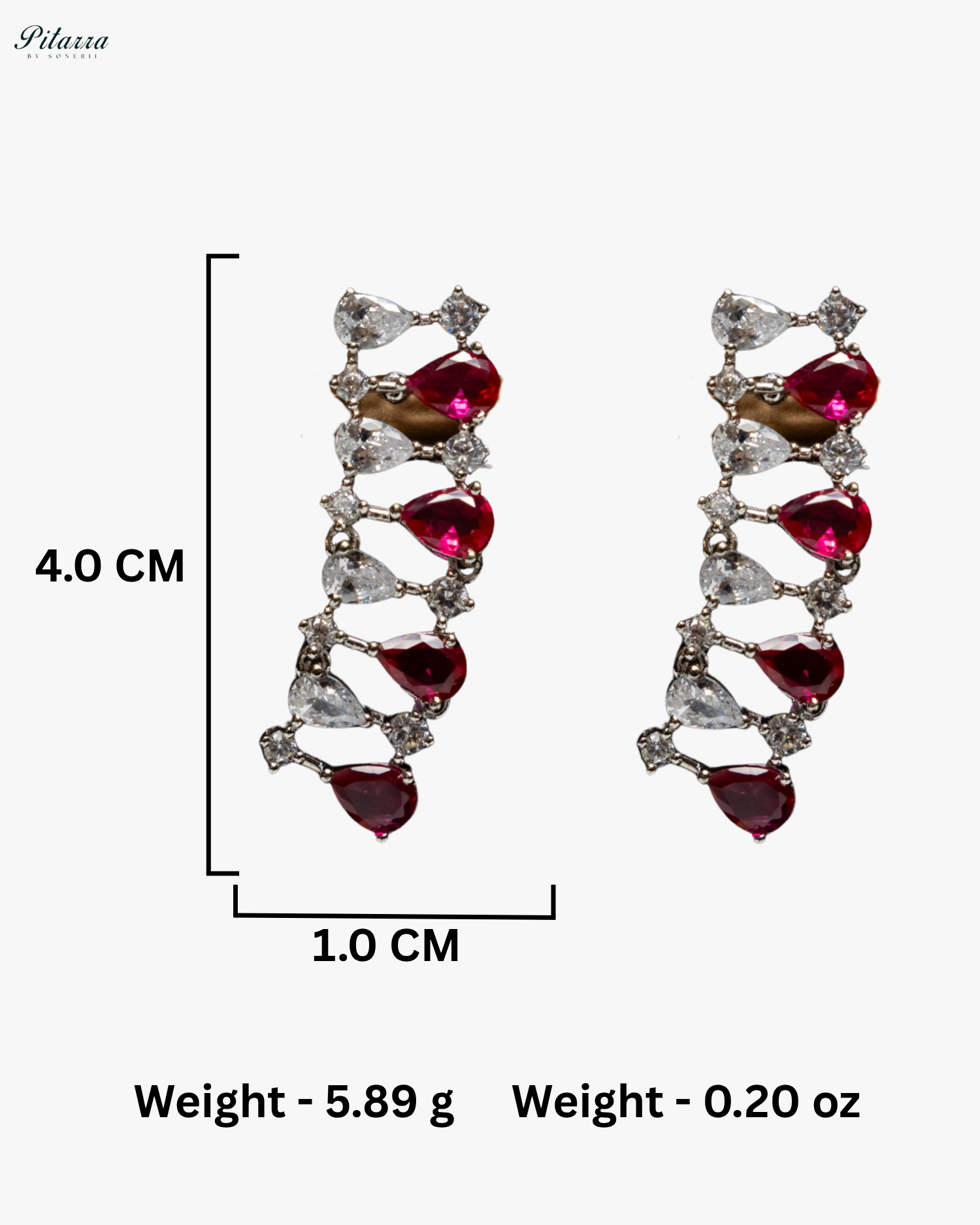 Red Drop CZ Necklace Set
