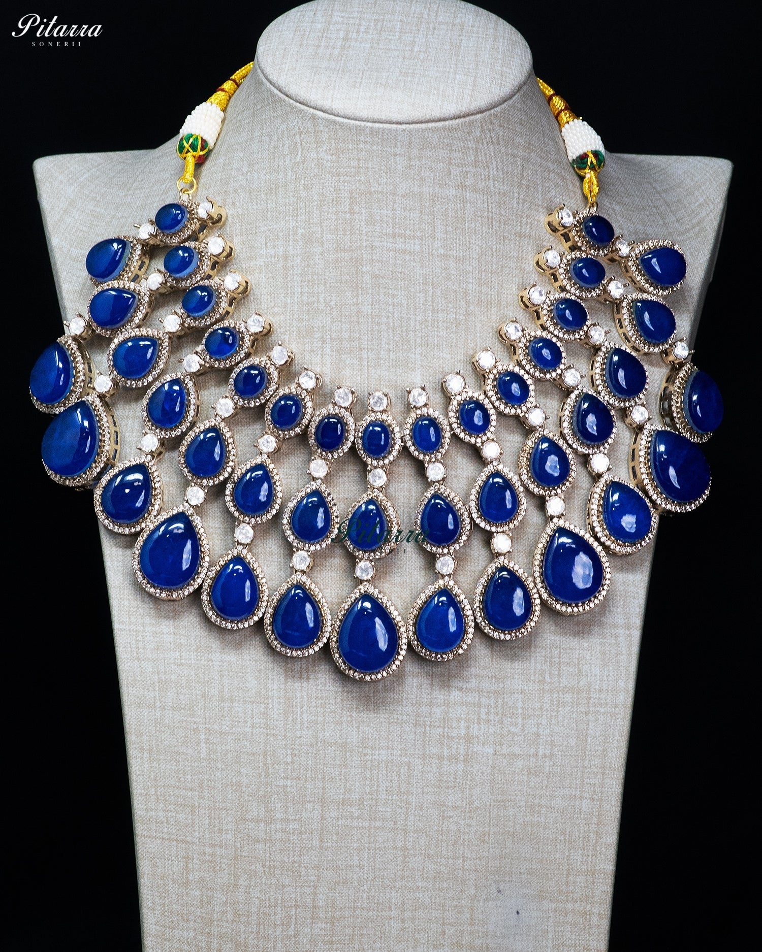 Green Teardrop Kundan Choker Set