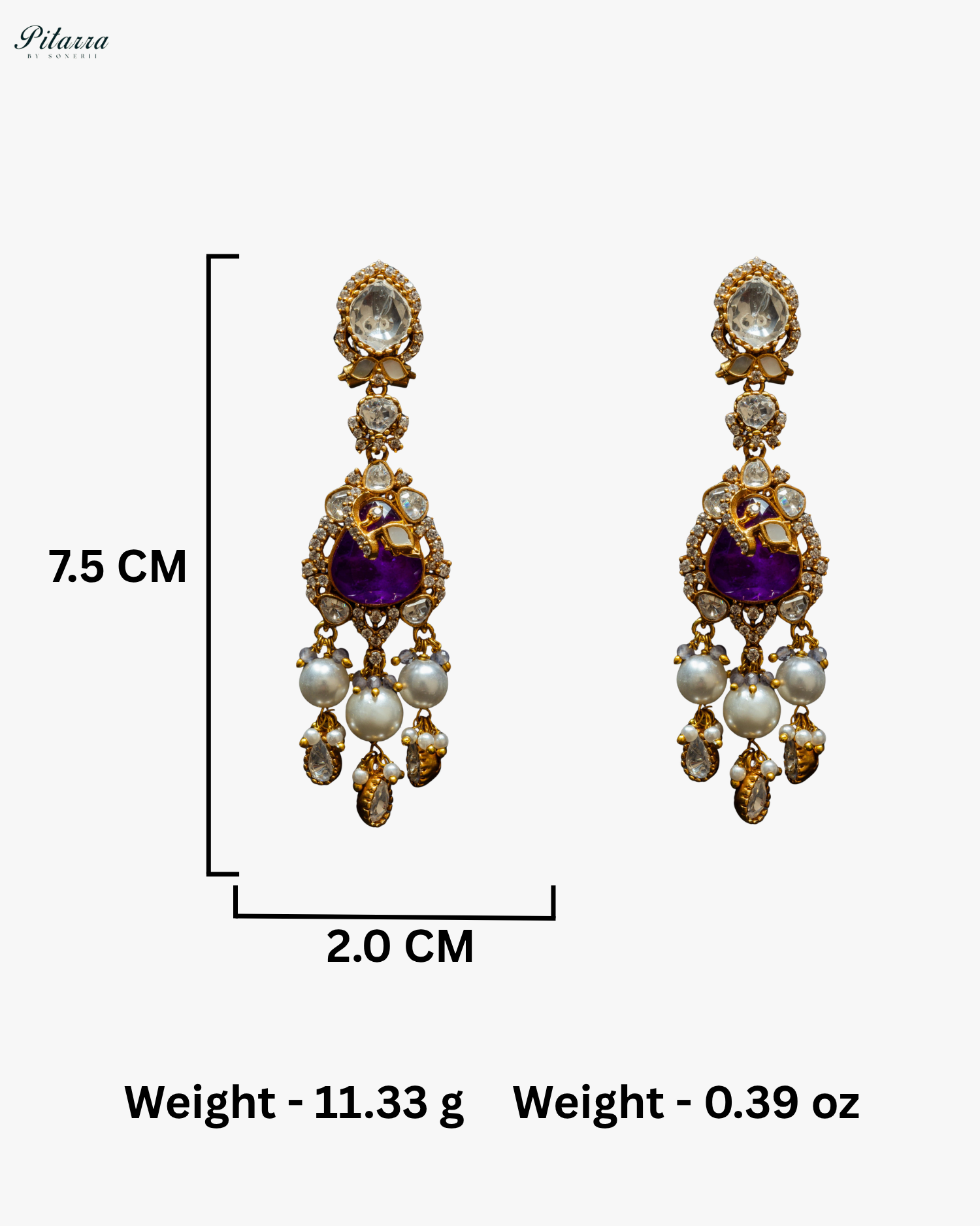 Purple Stone Gold Plated Beaded Traditional Necklace Set