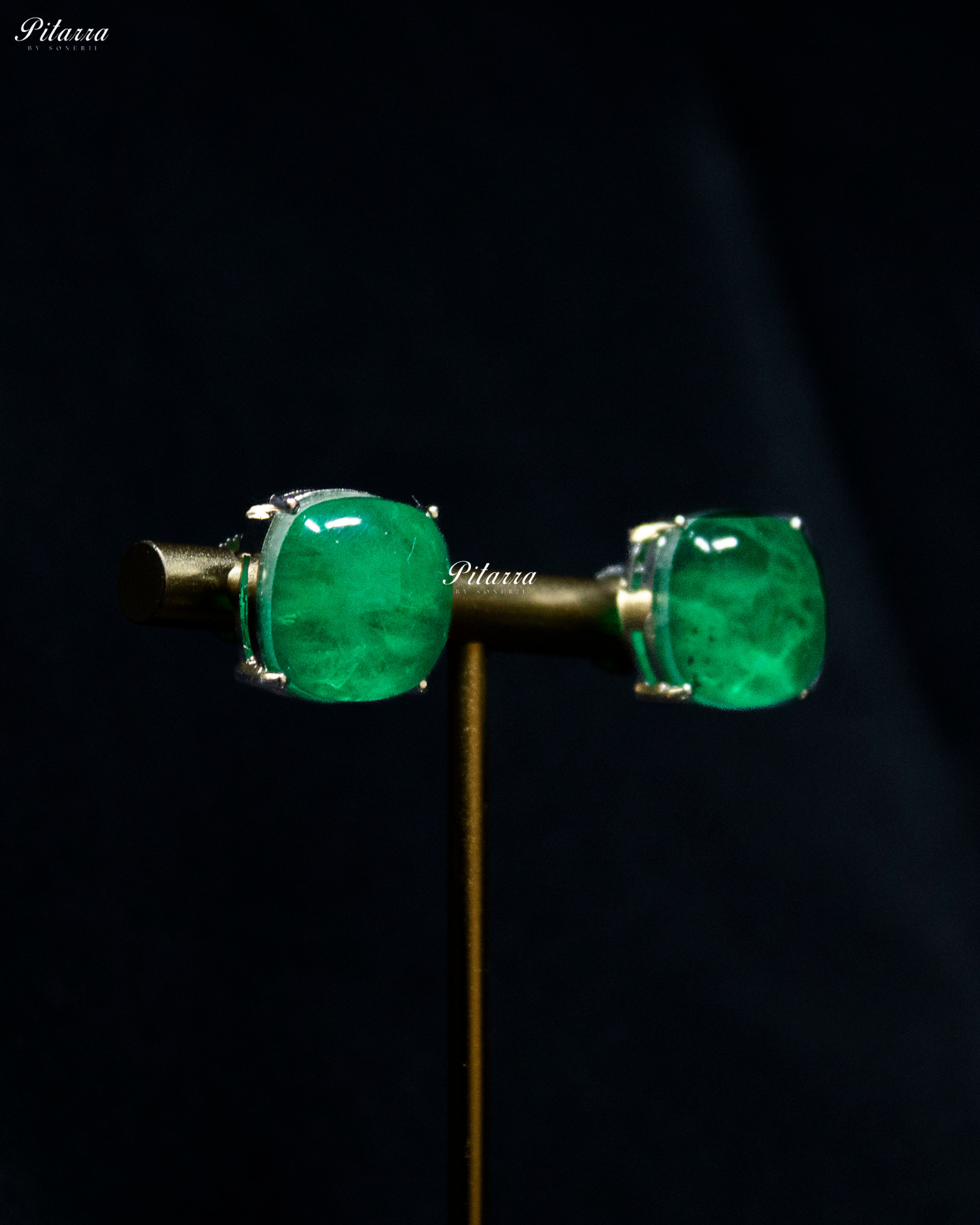 Emerald Drop Style Statement Crystal Necklace Set