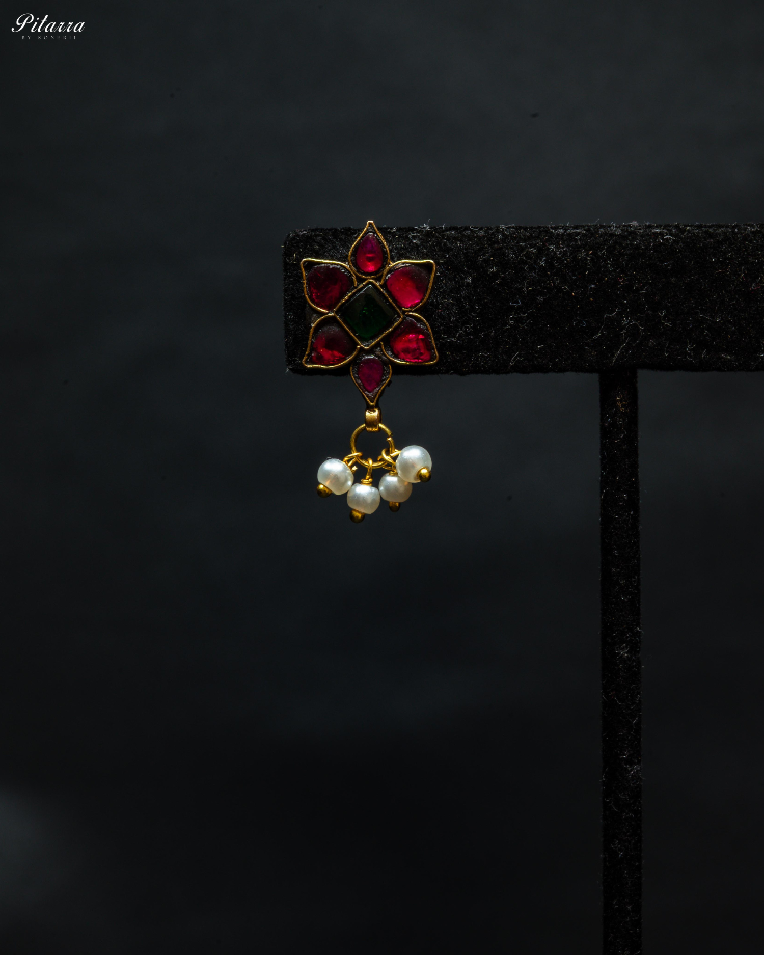 Pink Flower Dull Victorian Plating Kundan Choker Set