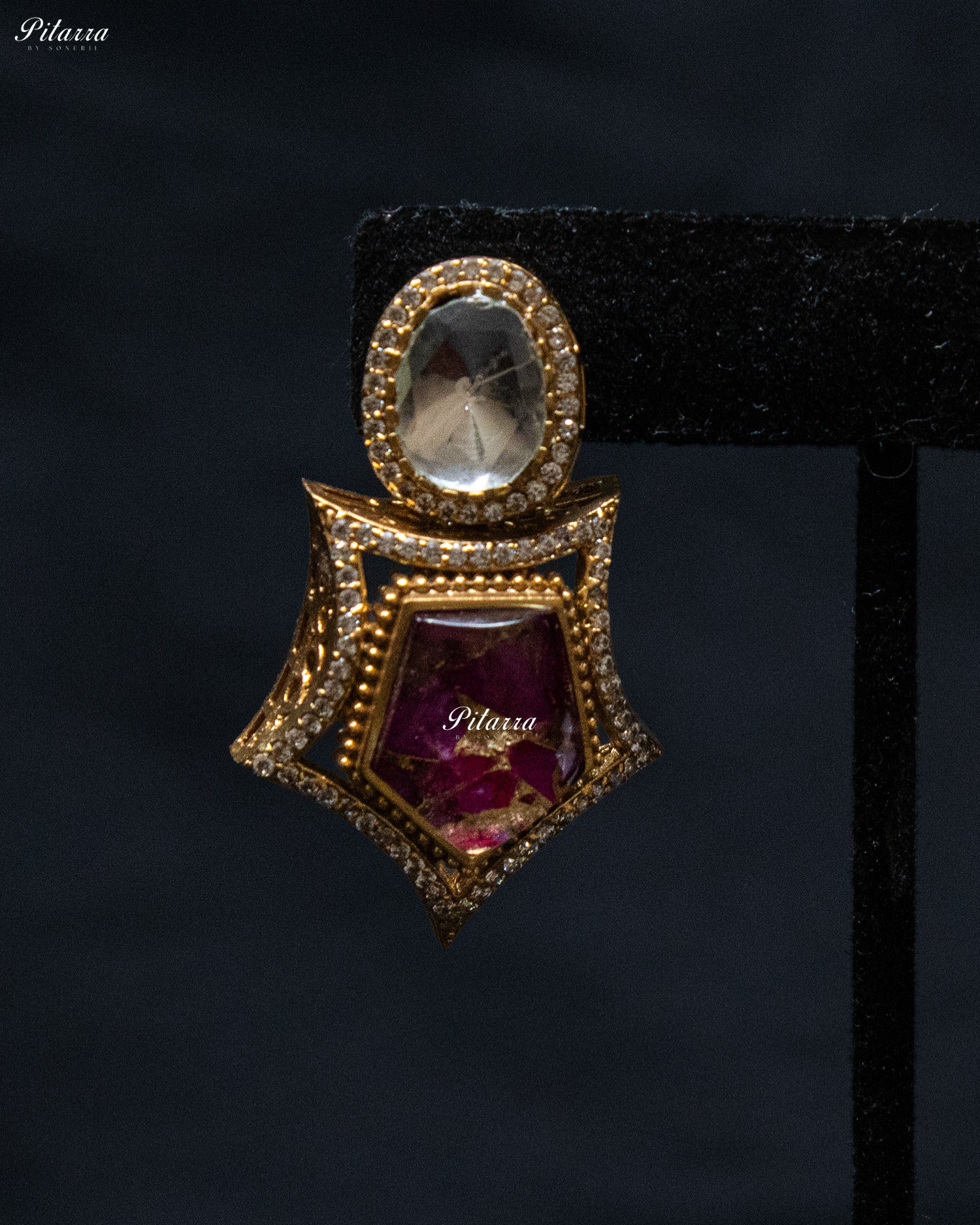 Amethyst Stone Halsi Polki Kundan Necklace Set