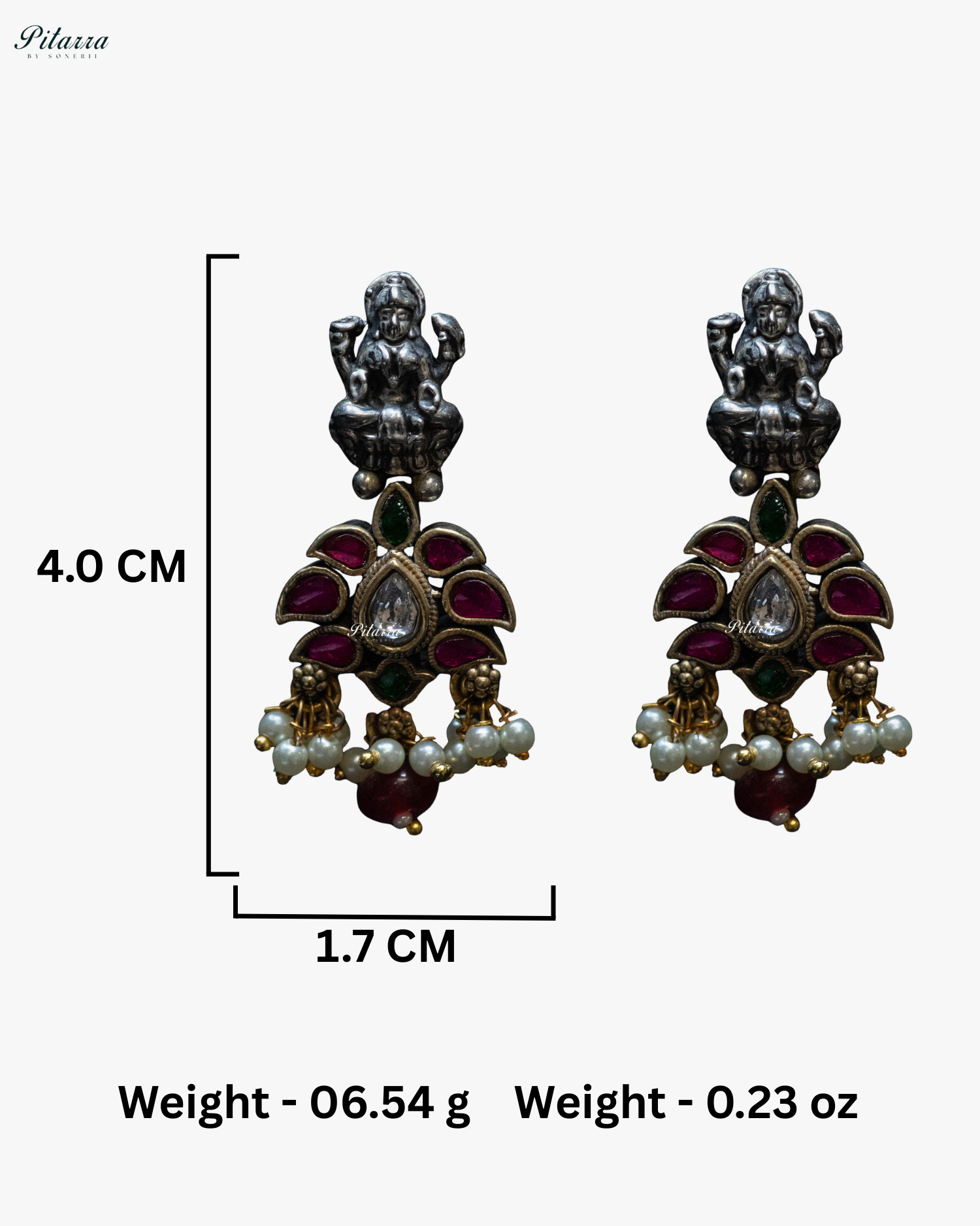 Layer Chain White Stone Laxmi Silver Look Alike Pendant Set
