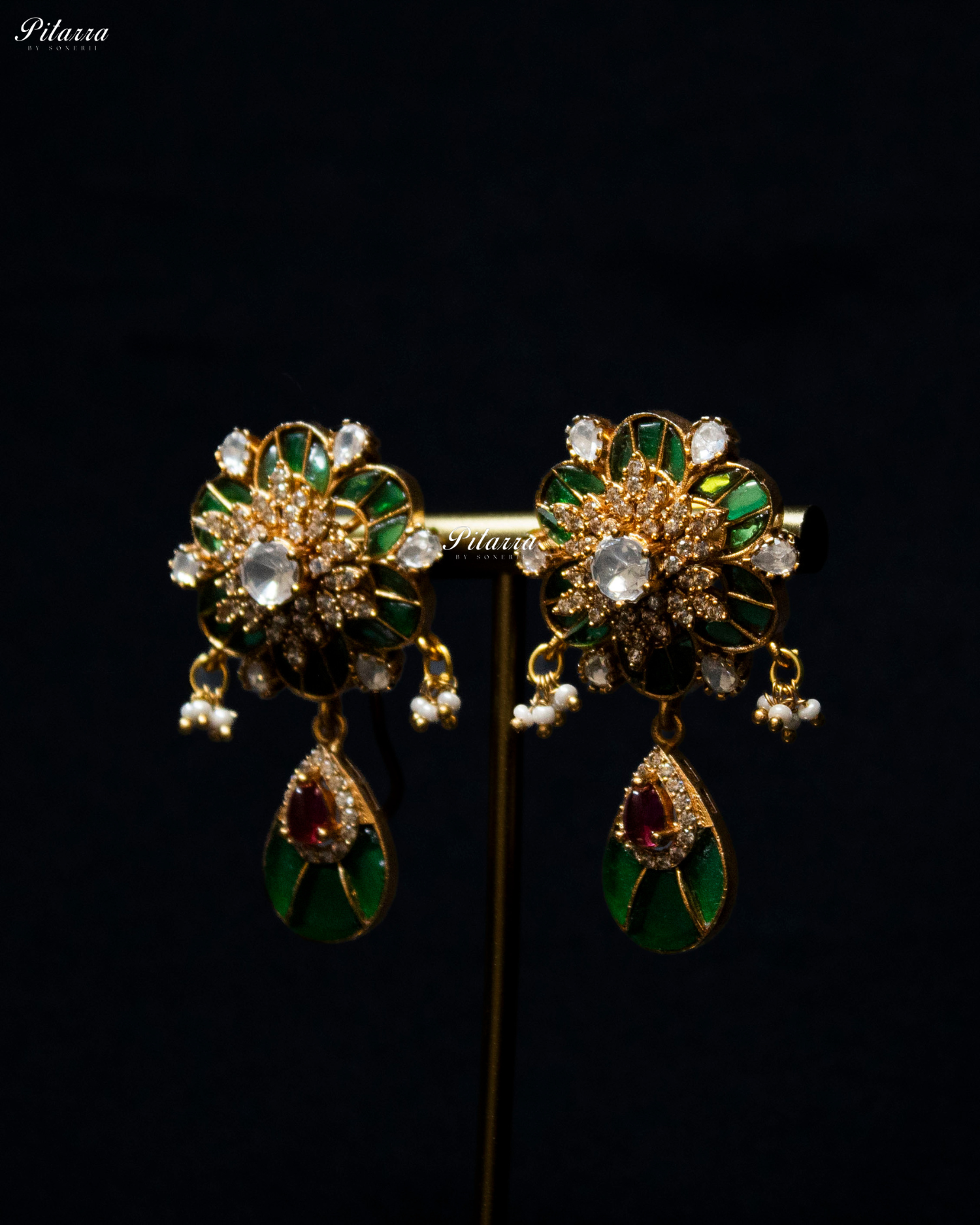Emerald Luxury Meenakari Polki choker Necklace Set