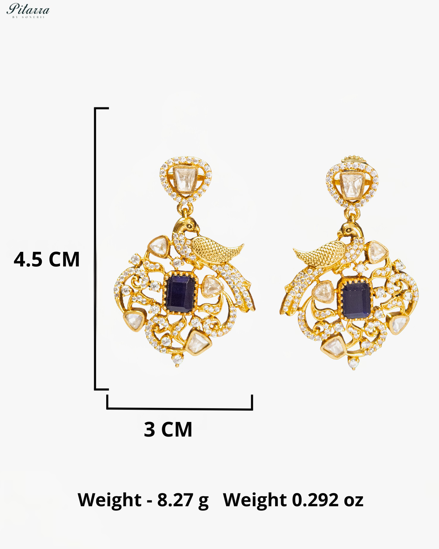 Royal Sapphire Blue & Peacock Motif Kundan Choker Set