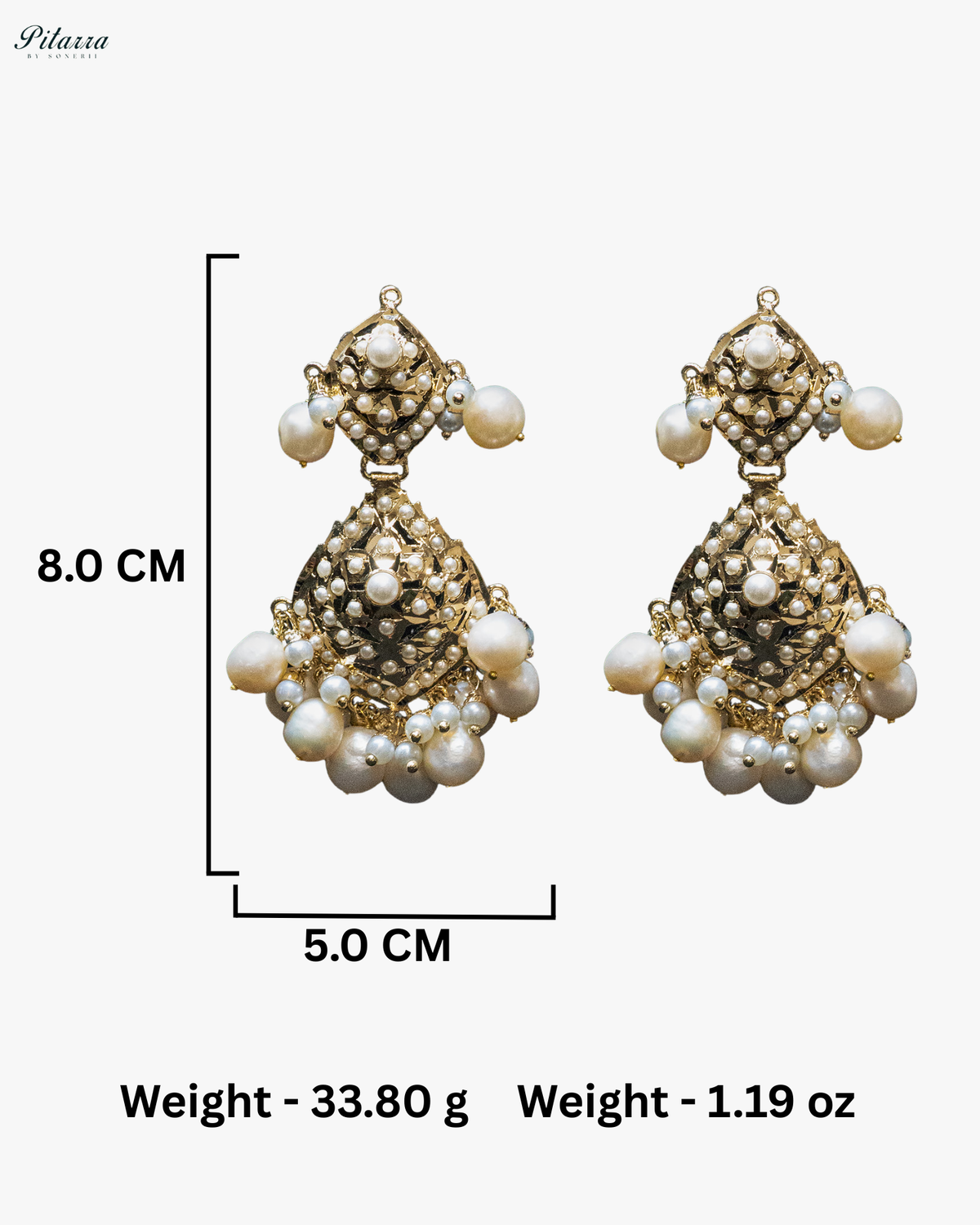 White Beads String White Pendant Punjabi Jadau Necklace Set