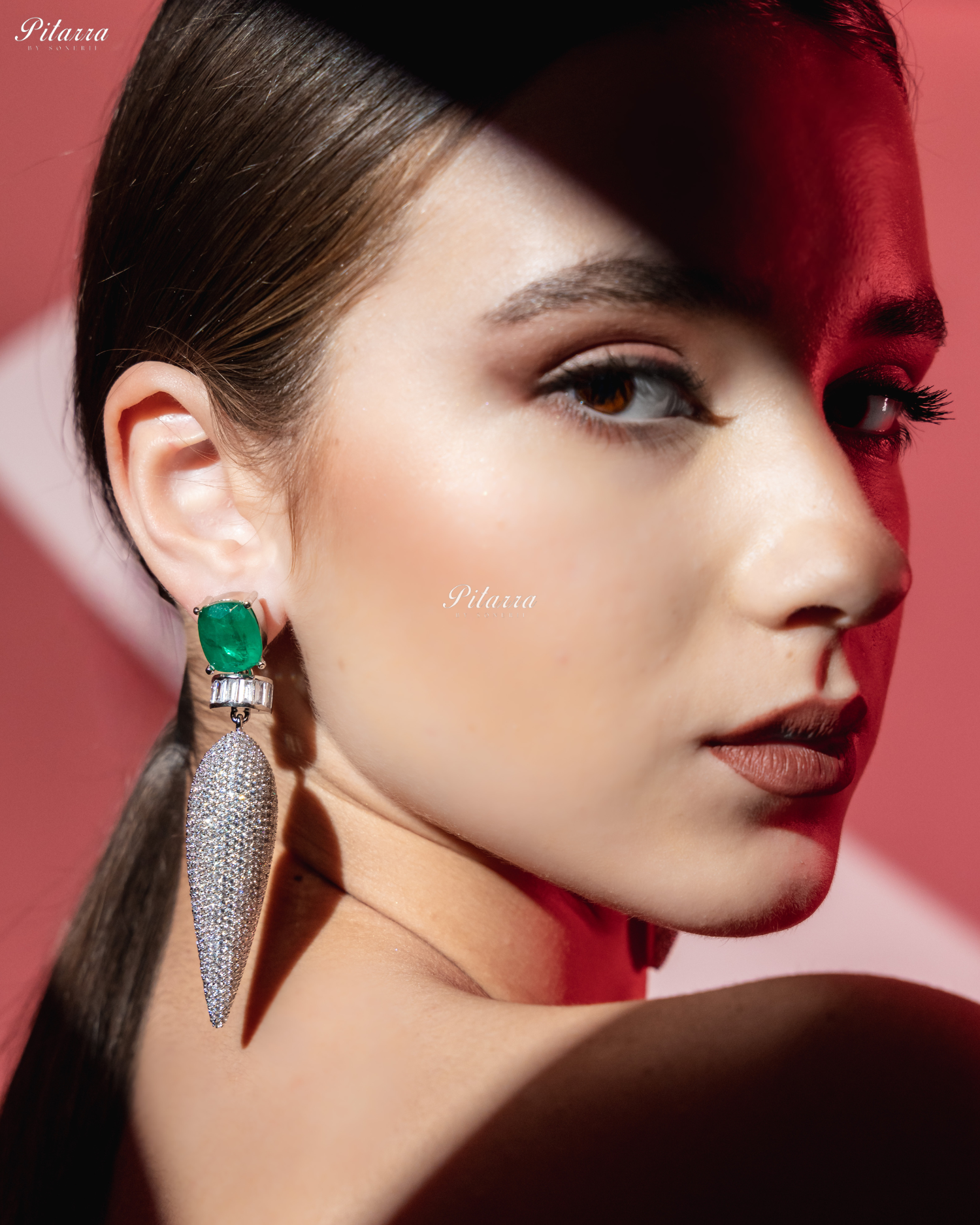 Green Stone Shiny Teardrop Doublet Dangler Earrings