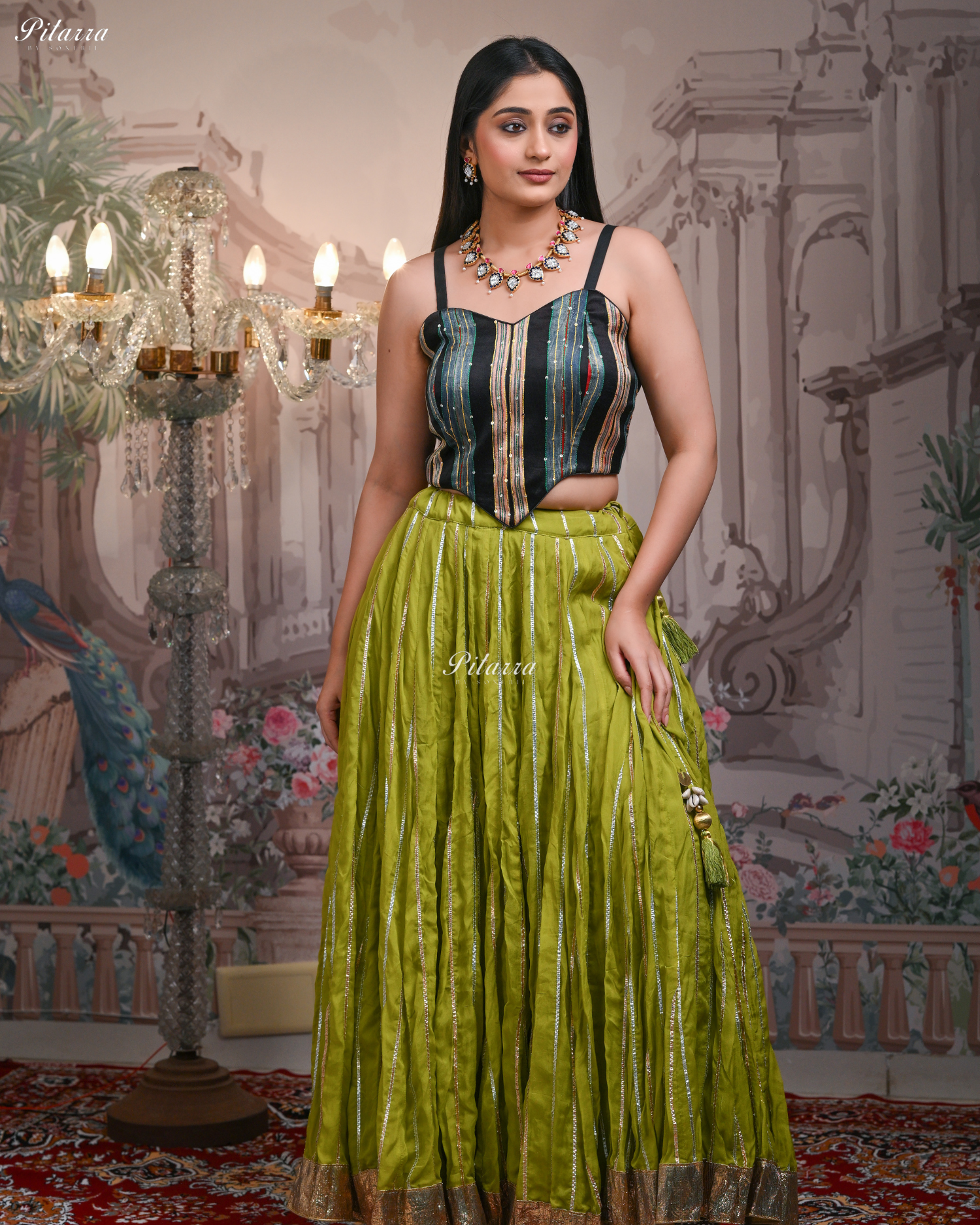 Blue Drop Exclusive Meena Kundan Necklace set