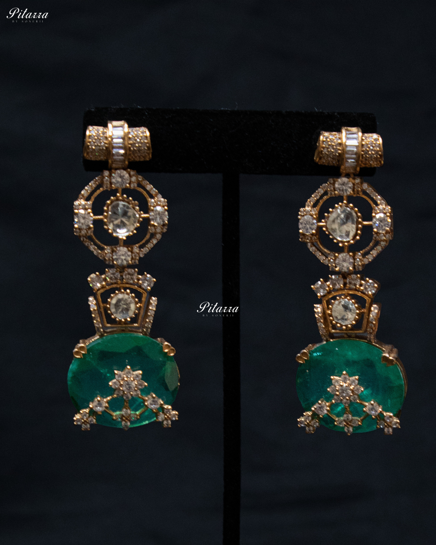 Green Big Stone Victorian Polki Kundan Necklace Set