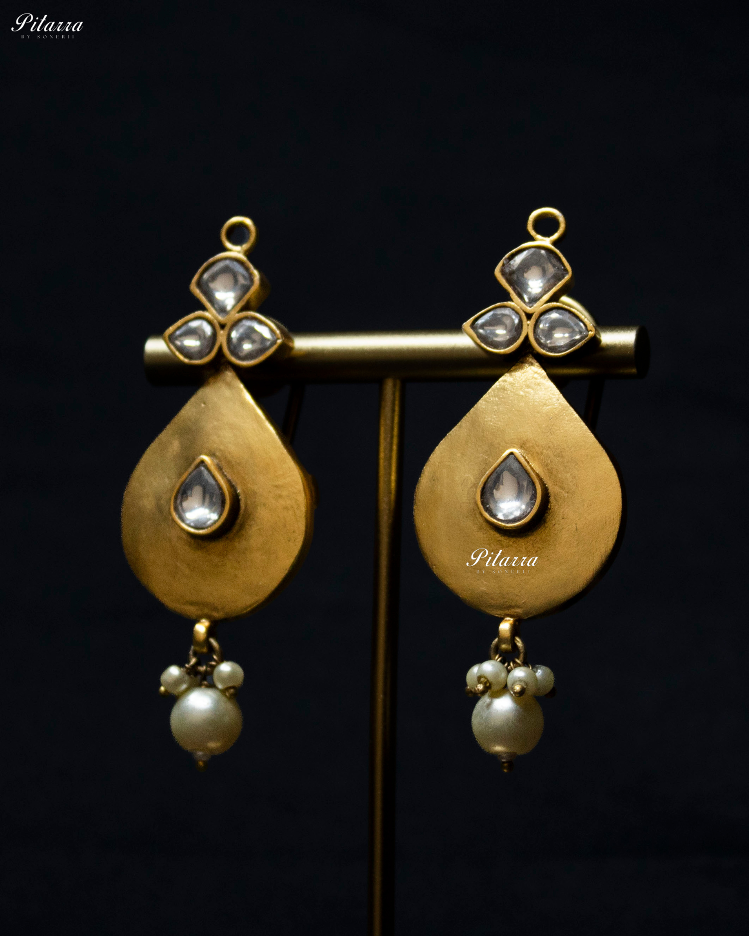Peacock Motifs Centered Drop Kundan Necklace Set