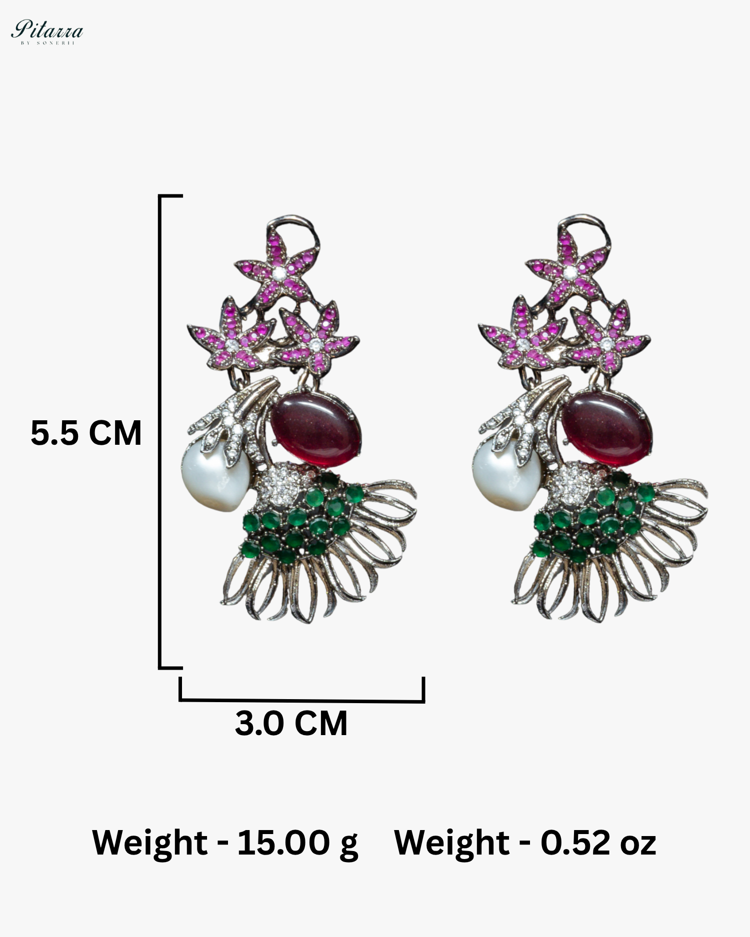 Purple Star Red Stone Necklace Set