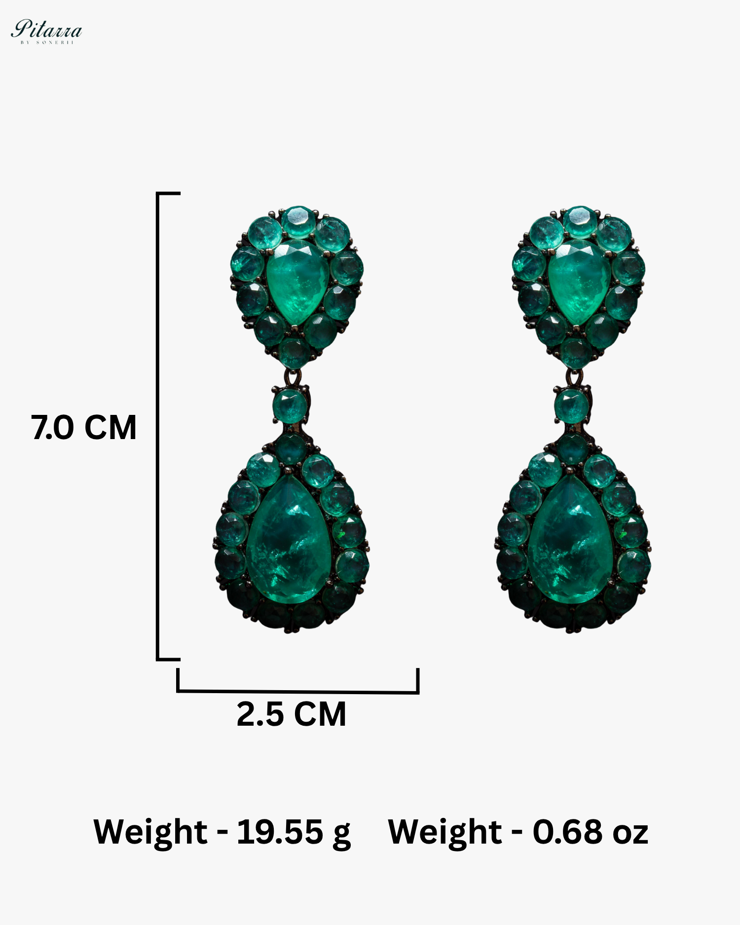Mint Green Color Drop Doublet CZ Crystal Dangle Earrings