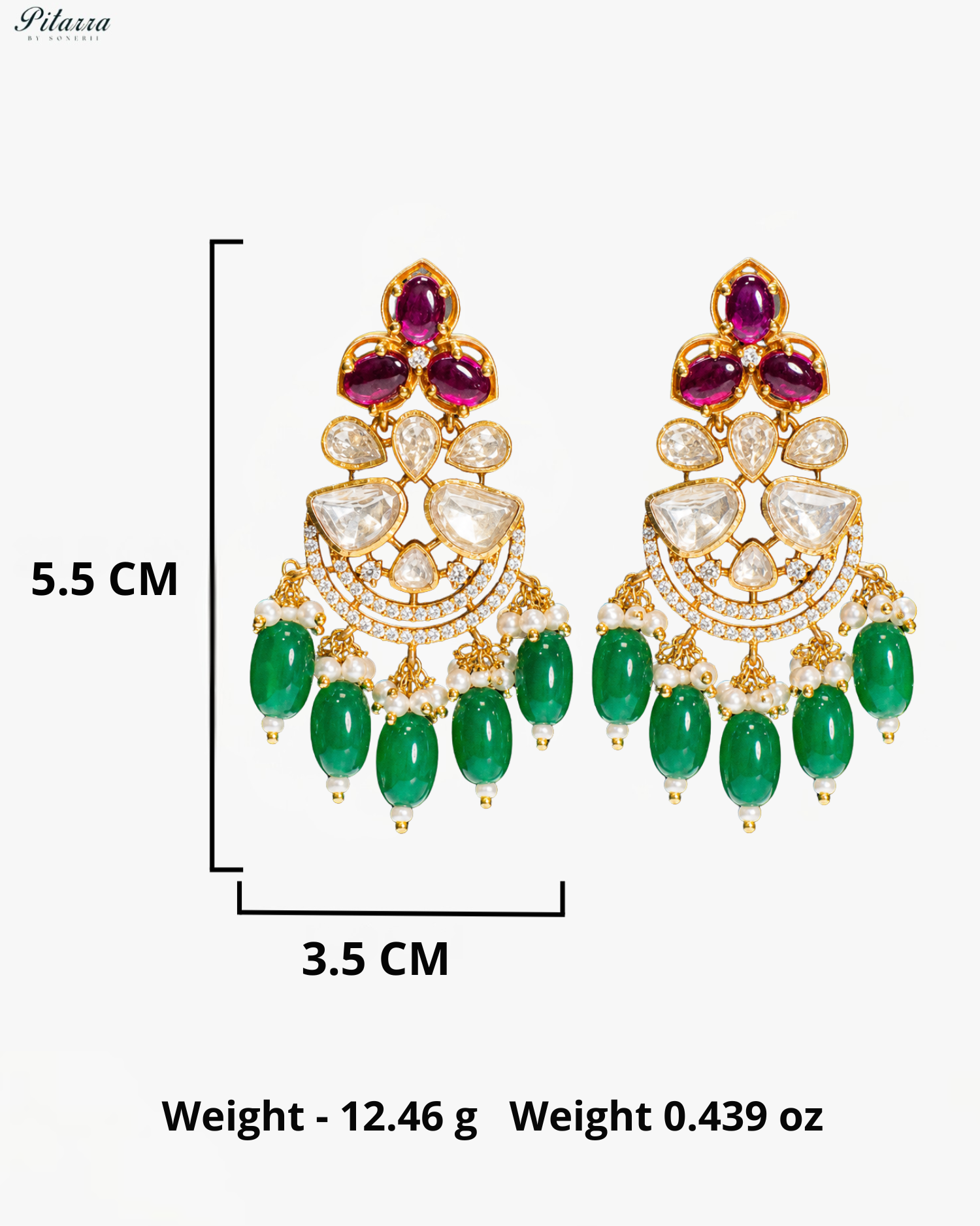 Royal Emerald & Ruby Dual-Tone Kundan Choker Set with Bead Drops
