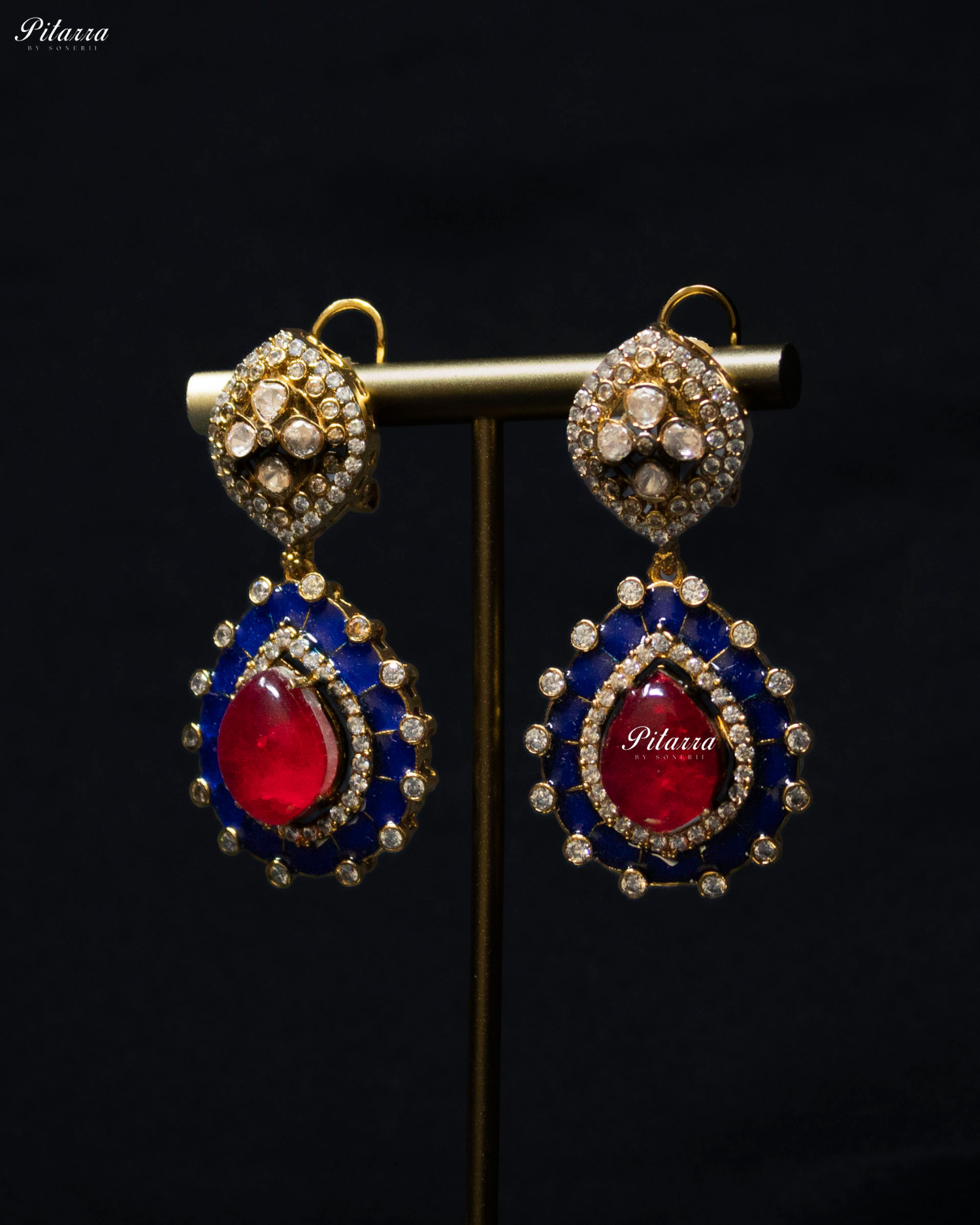 Multi Stone Handcrafted Blue Finish Kundan Choker Set