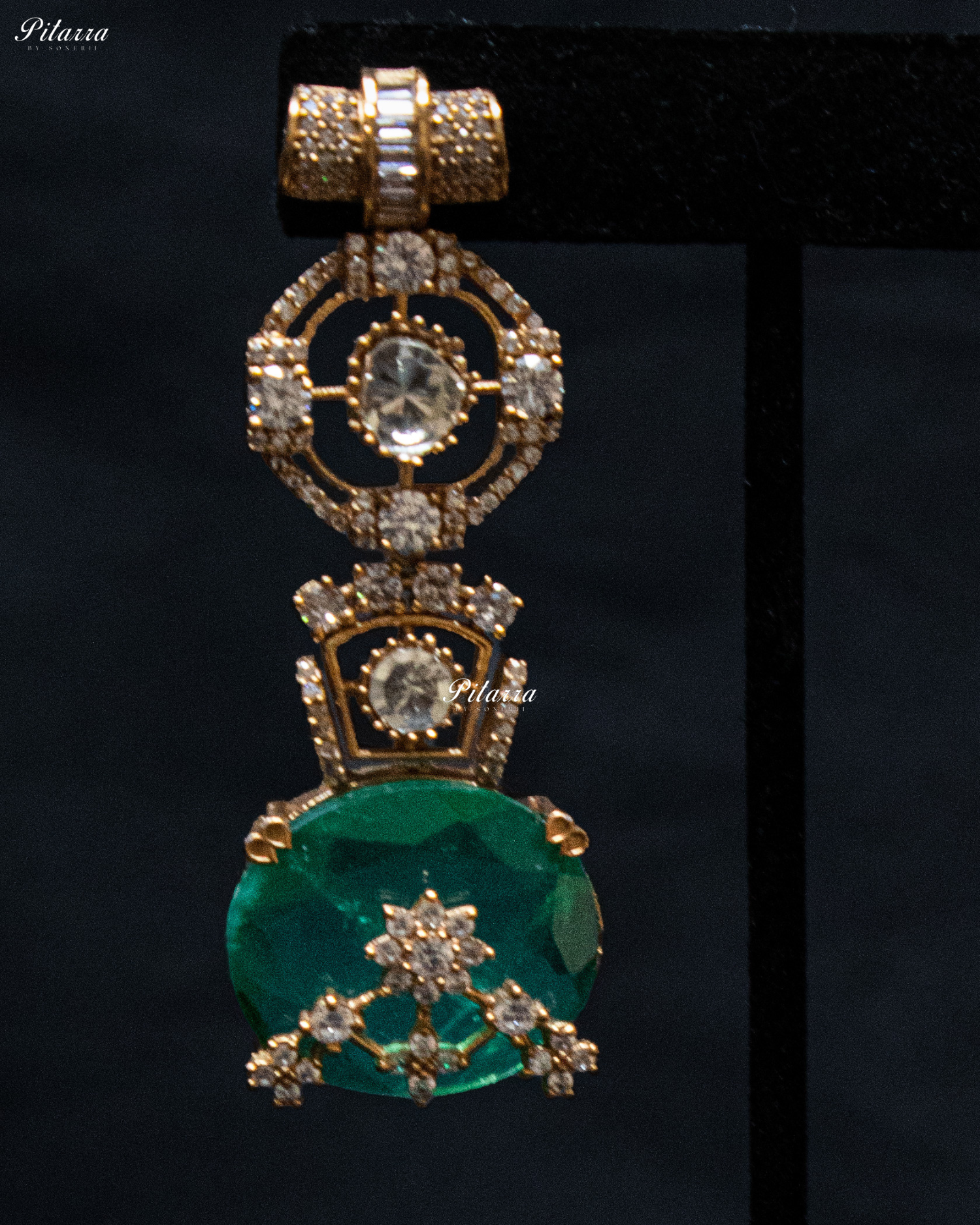 Green Big Stone Victorian Polki Kundan Necklace Set